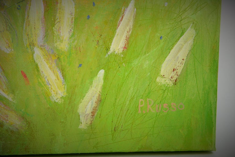 #5-3292 Fantasy Landscape,abstract field of flowers,a contemporary acrylic on gallery canvas ,signed by P.Russo Unframed