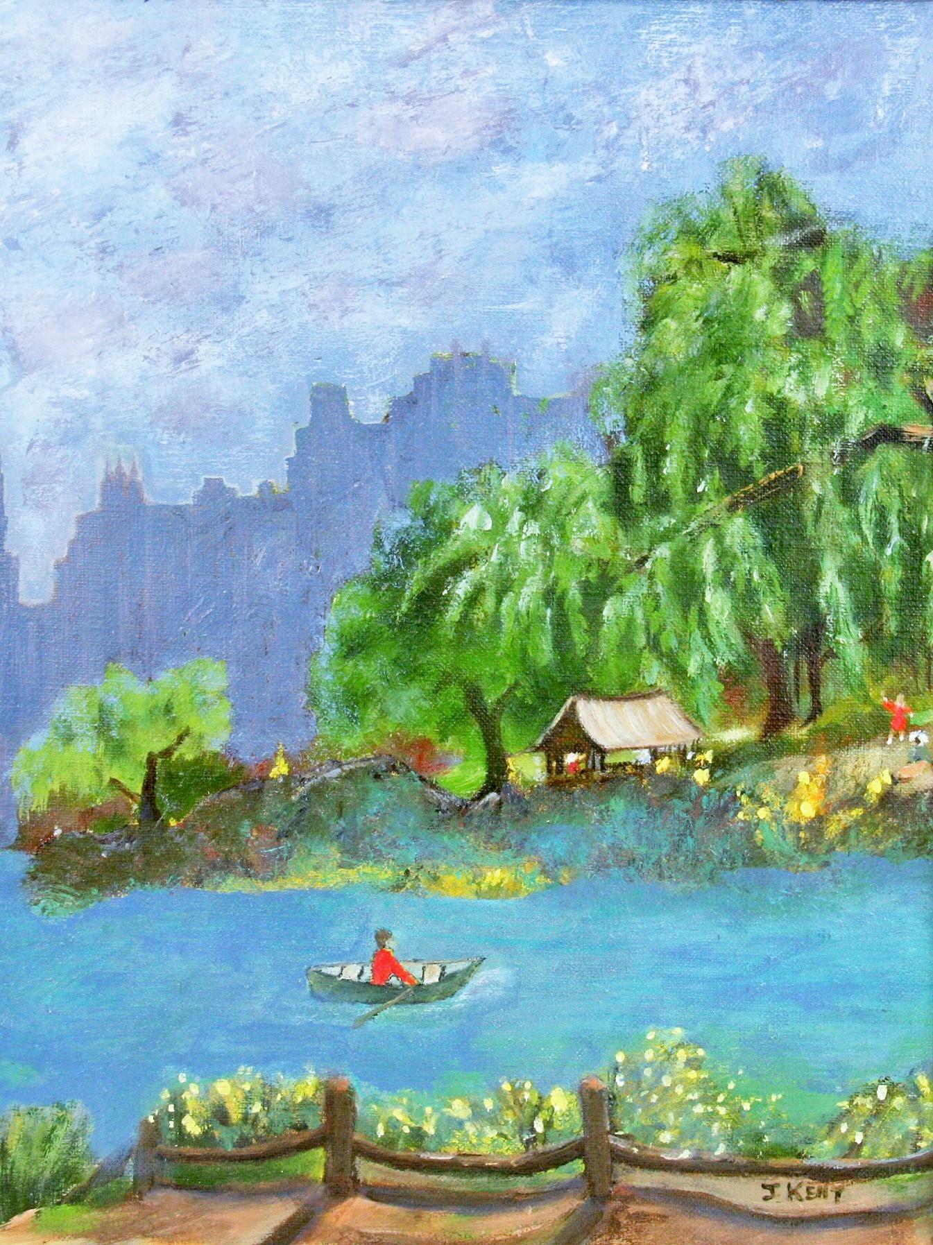 J.Kent Landscape Painting - Central Park NYC Landscape