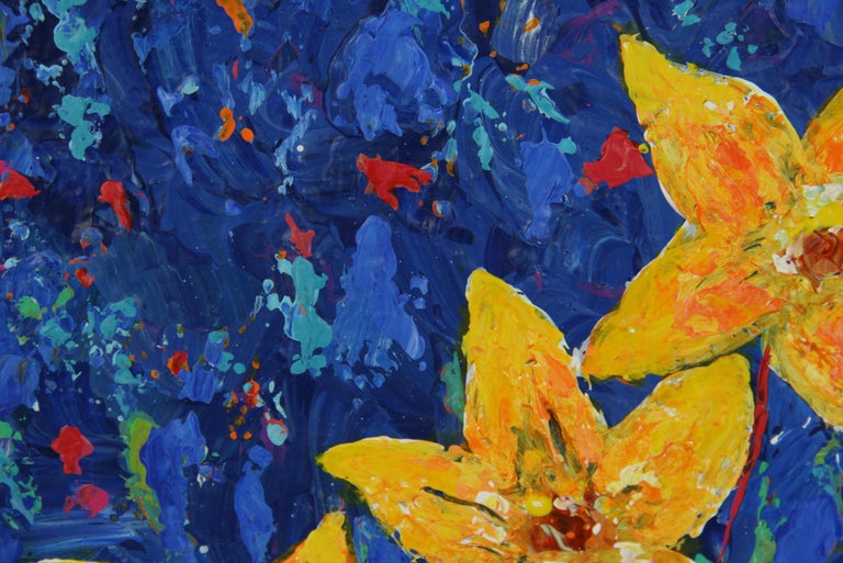Impressionist Yellow Flowers For Sale 3