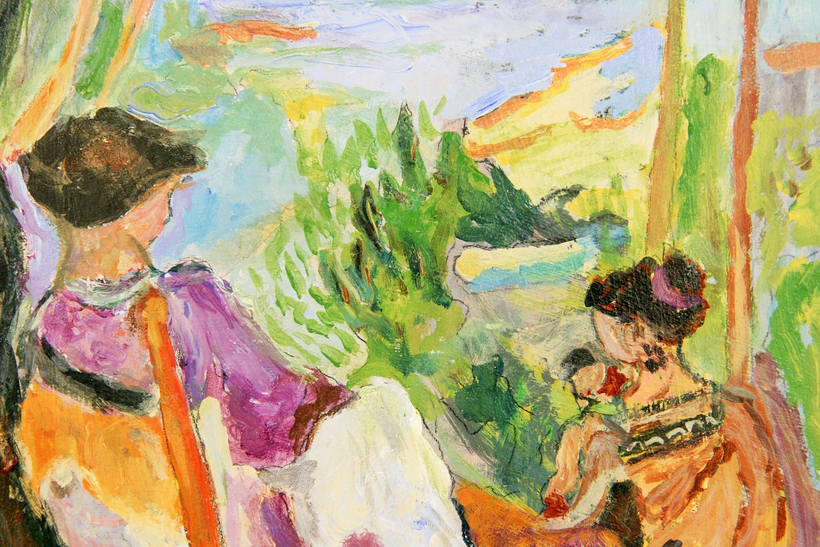 Impressionist Figurative Lakeside Mother and Child Landscape  2
