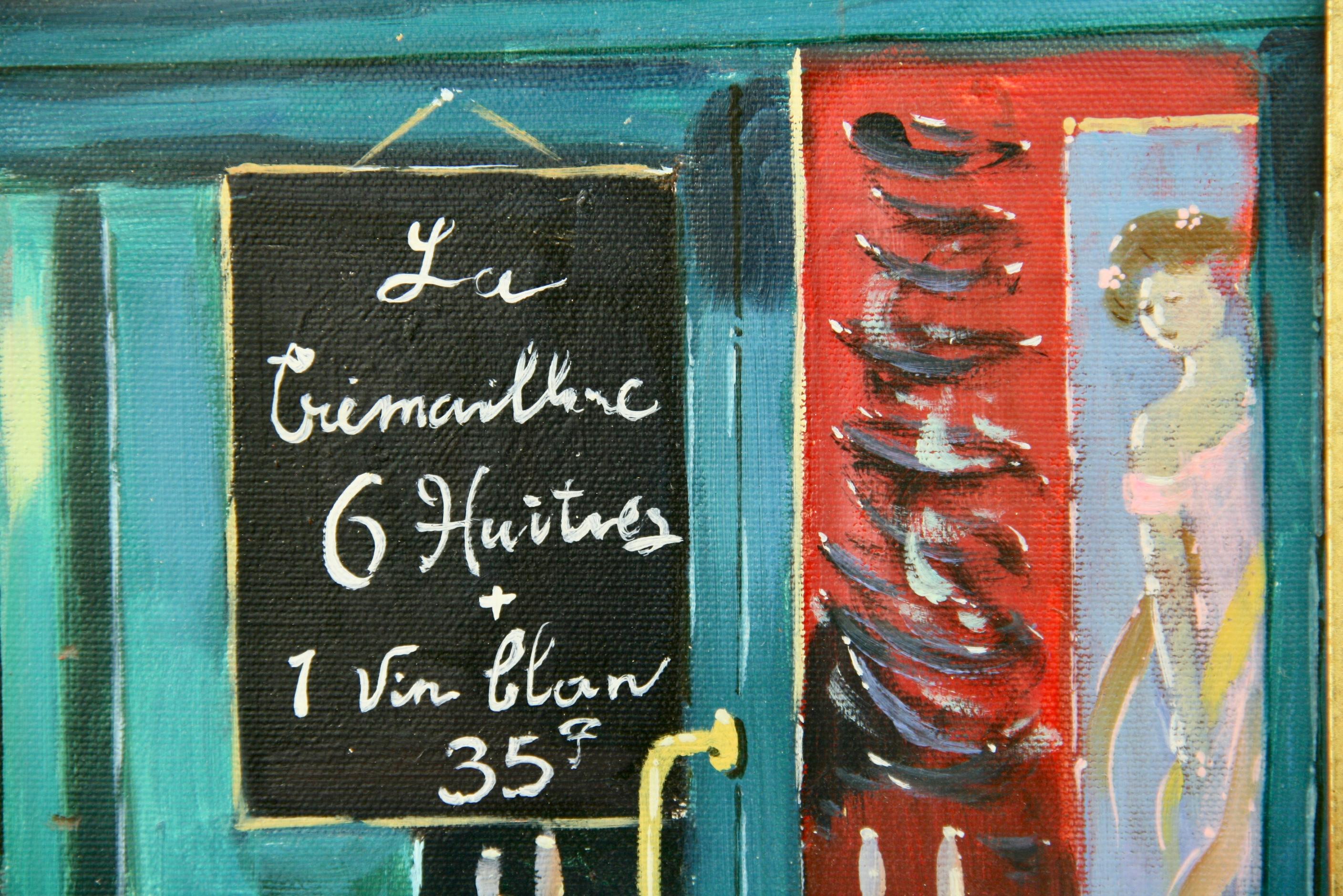 Lunch Time at The French Bistro #1 - Brown Abstract Painting by Gourge