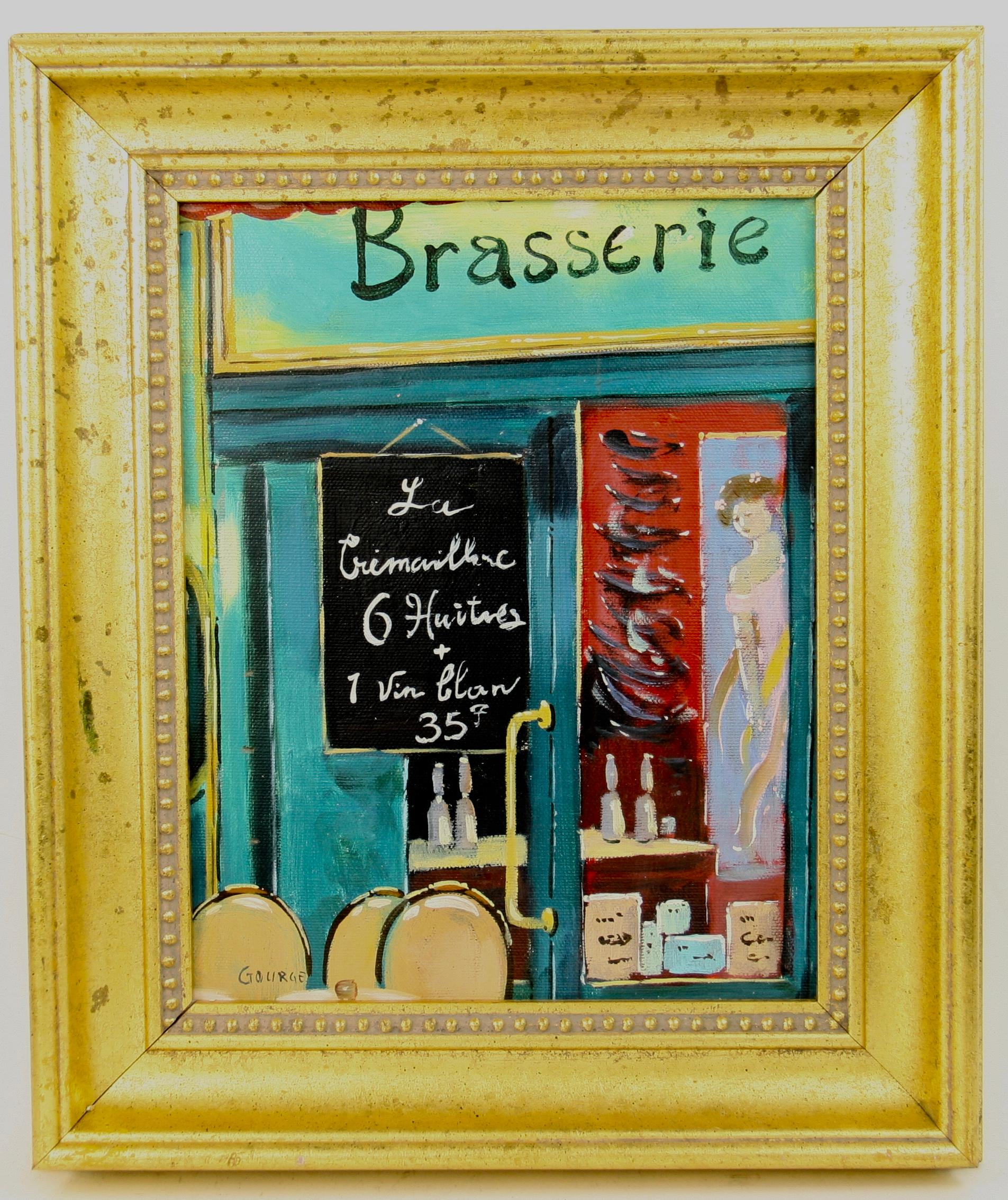 Gourge Abstract Painting - Lunch Time at The French Bistro #1