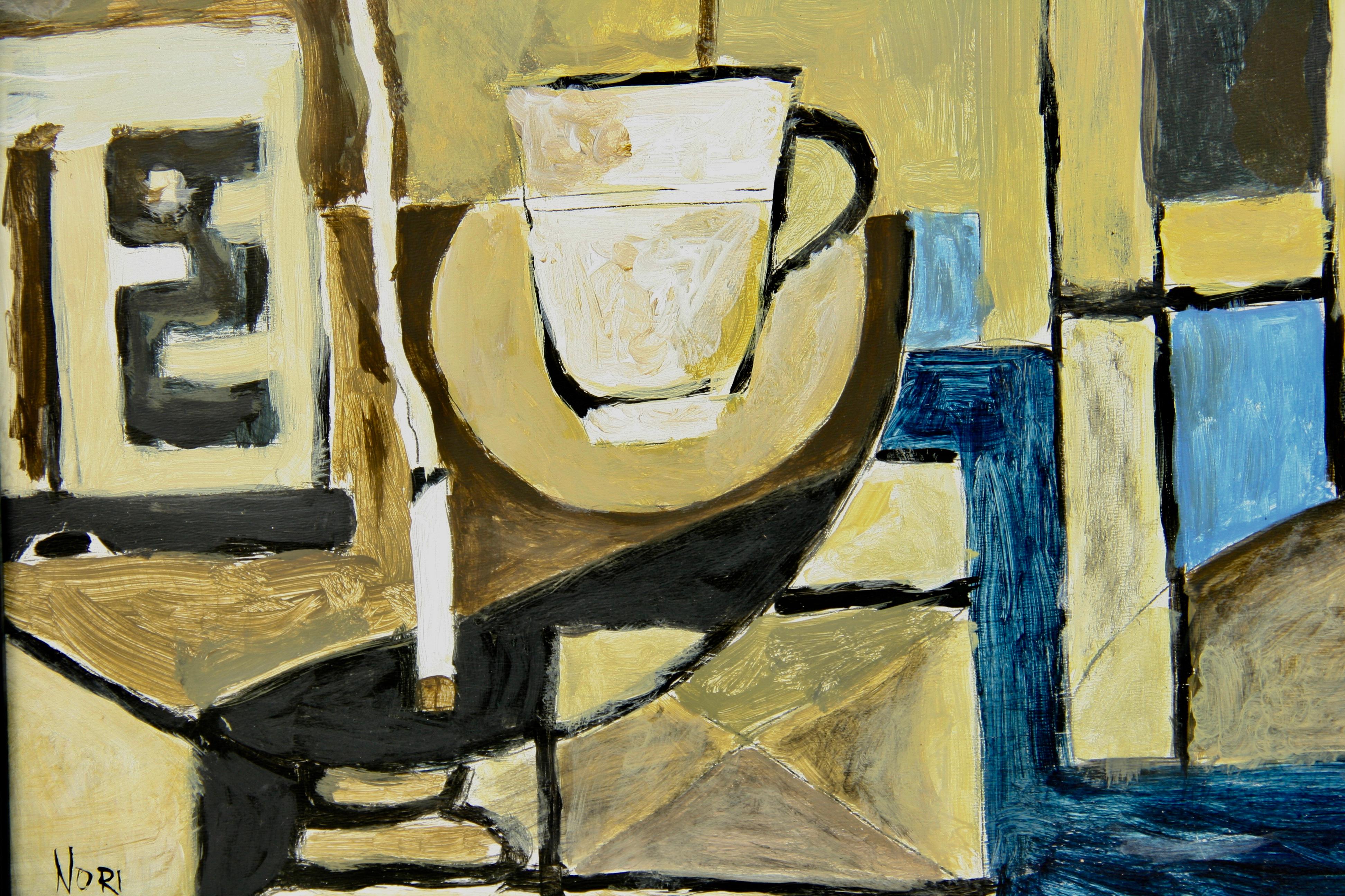 Cubic Abstract Coffee Break - Painting by Nori