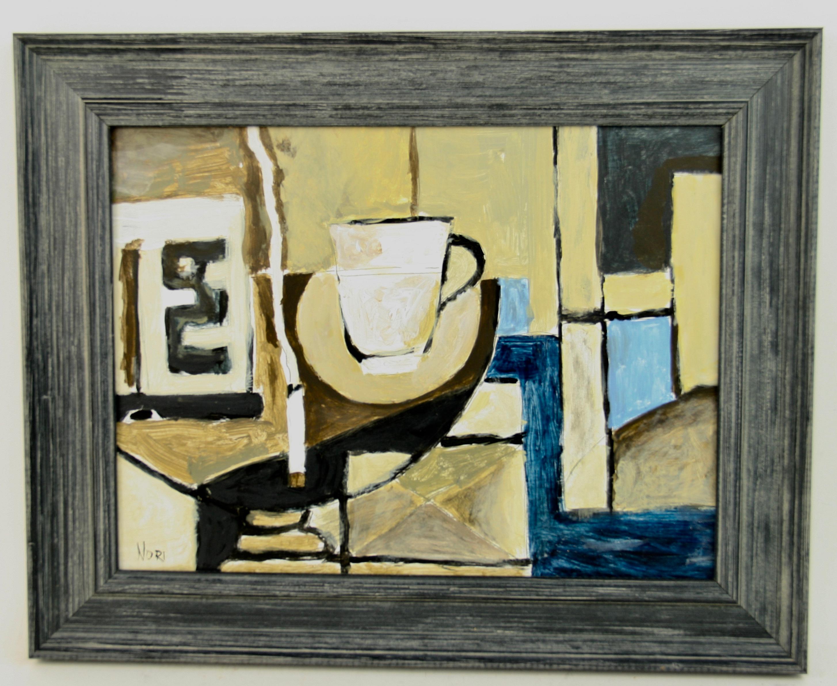 Cubic Abstract Coffee Break - Black Abstract Painting by Nori