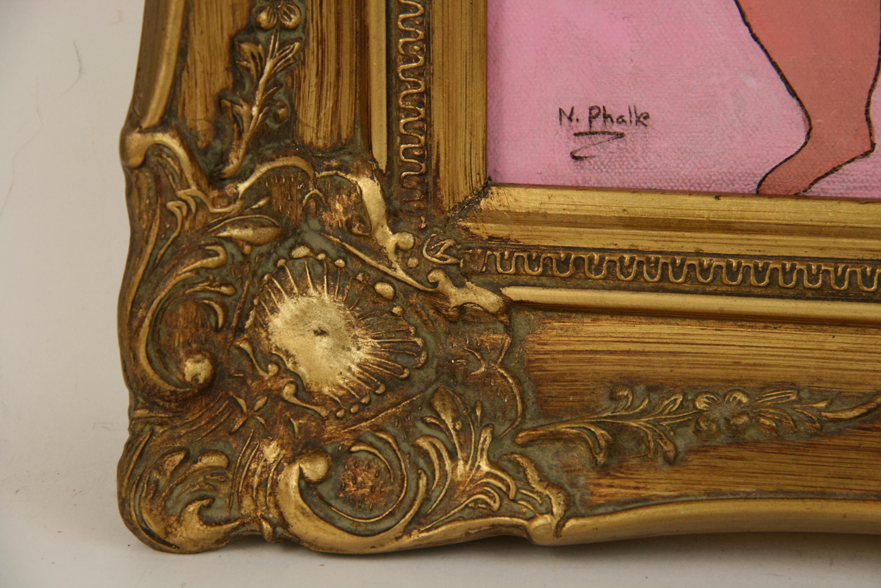 5-3378 Acrylic on artist board
Set in an ornate gilt wood frame
.Image size 9.5x7.5