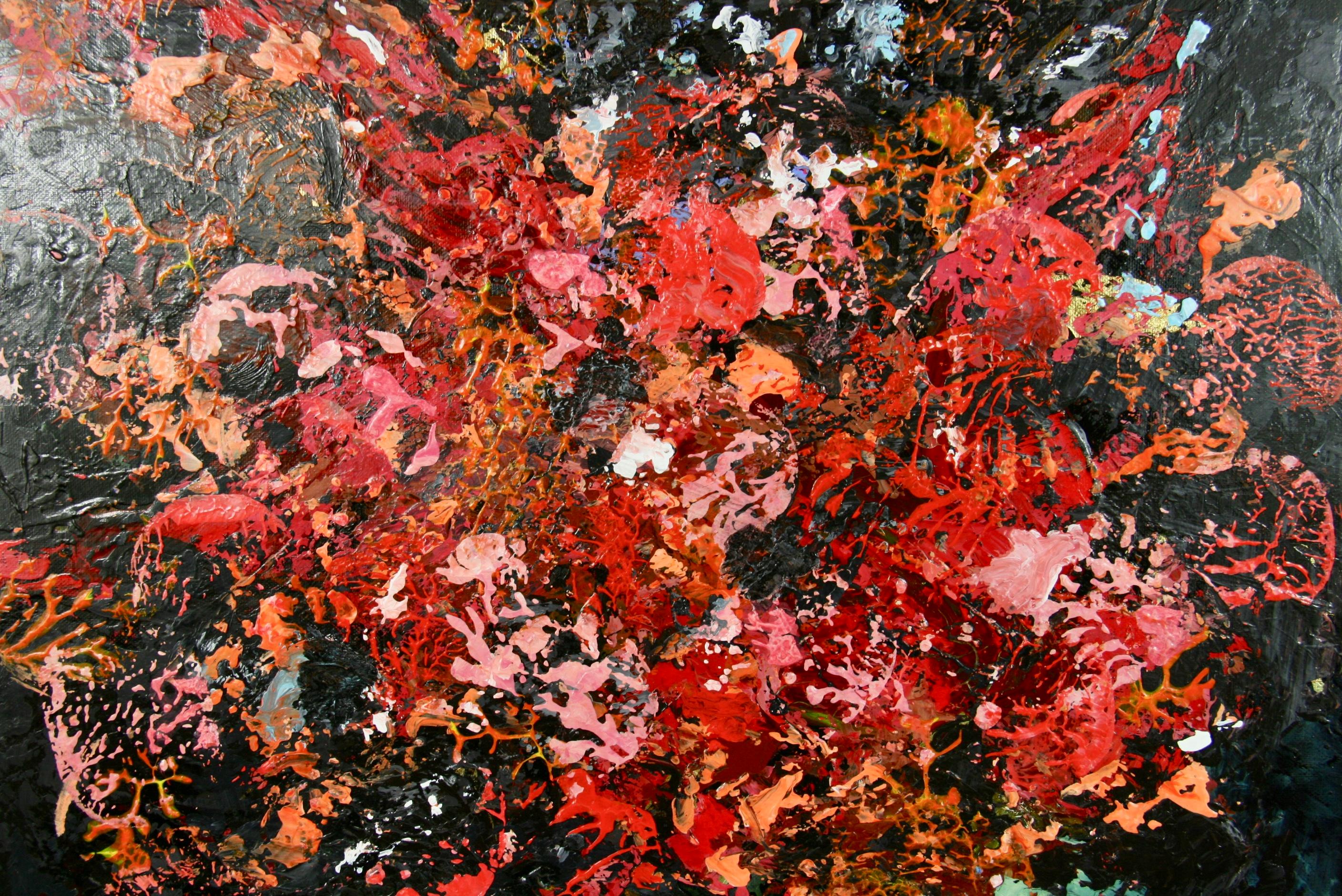 Large Red Abstract Color Explosion 1