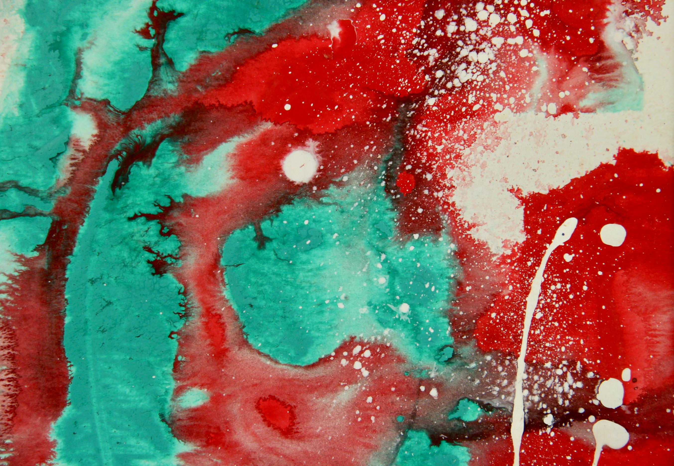 Red Aquamarine Abstract  1