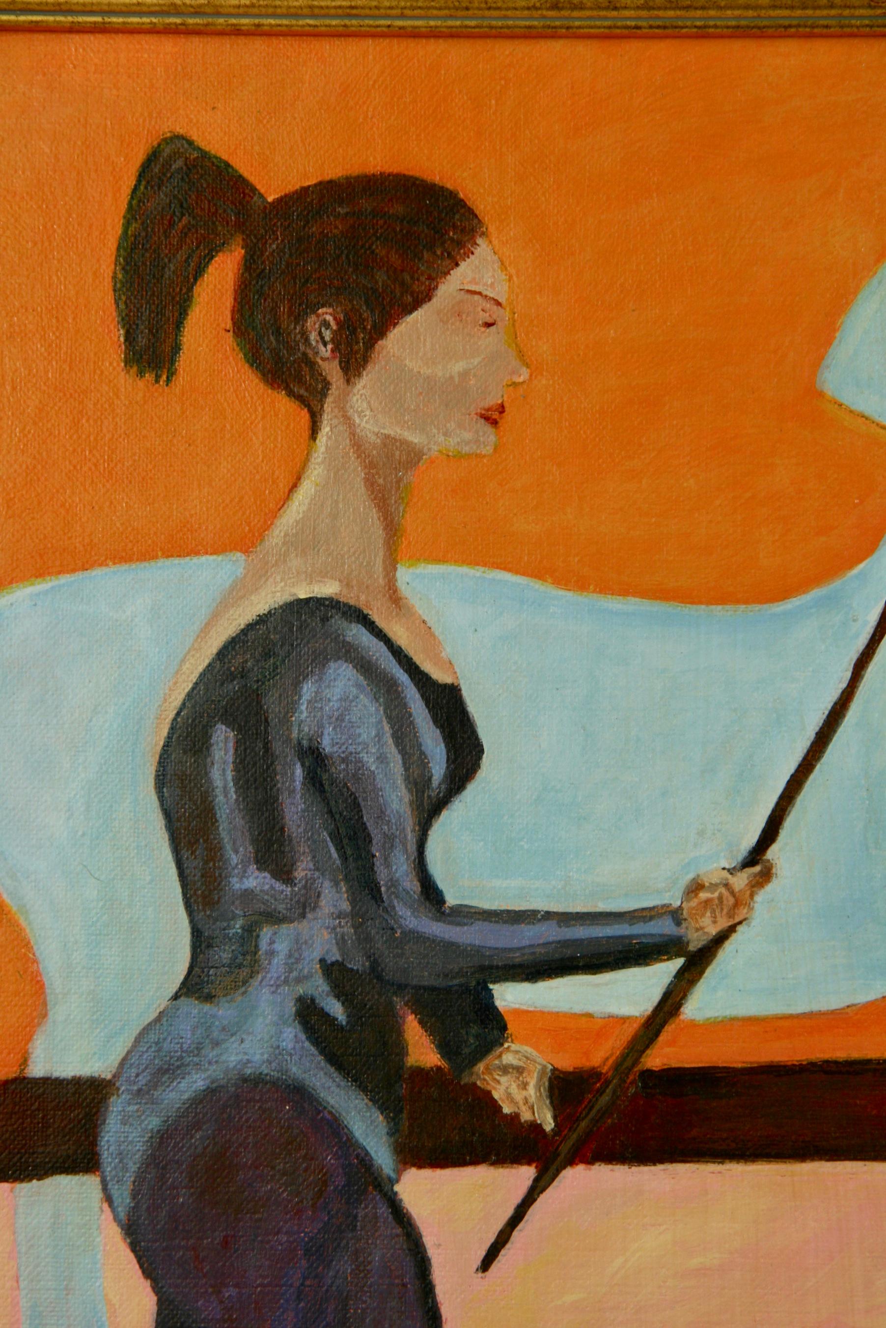 Surreal  Circus Female Horse Trainer  Figurative Painting For Sale 2