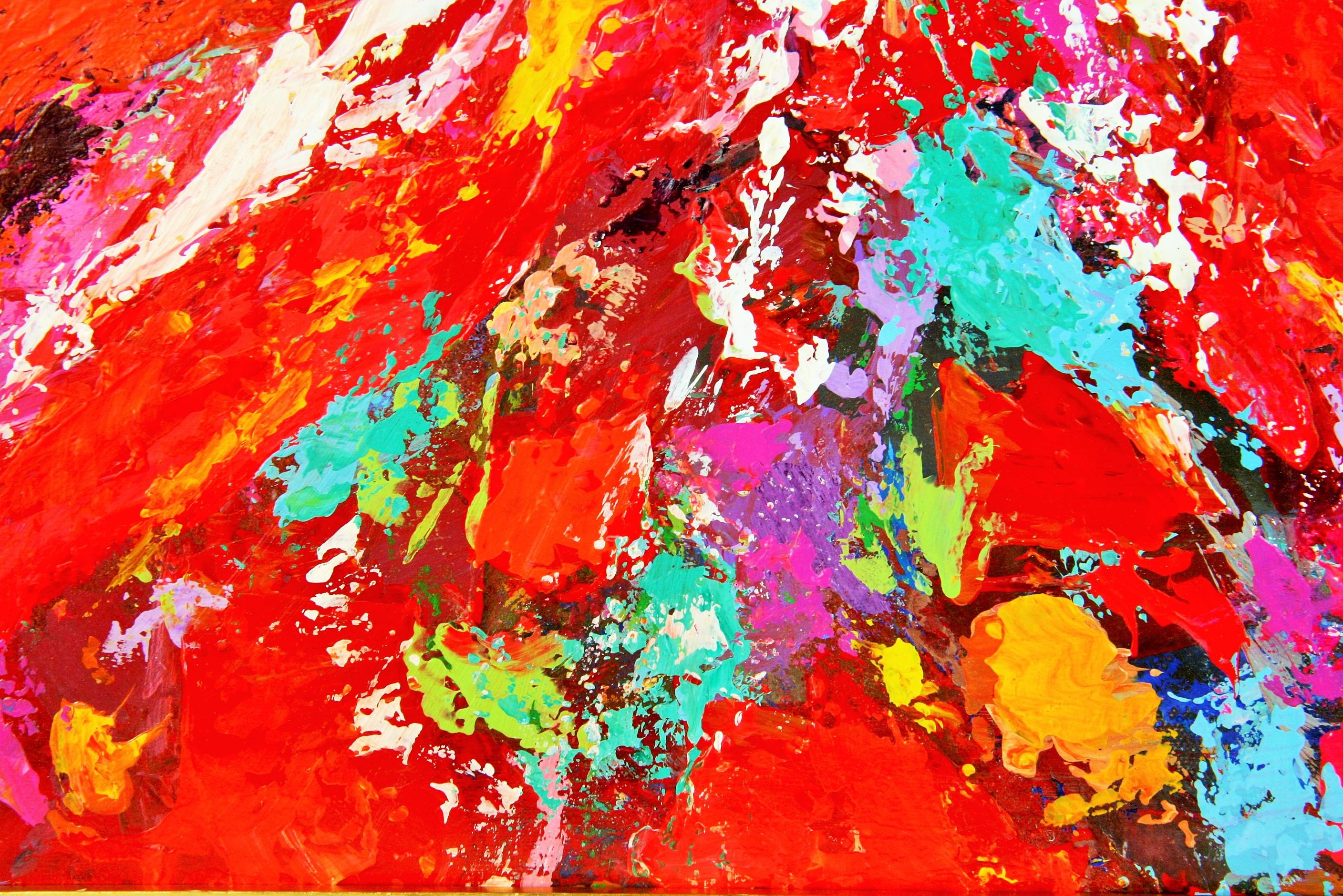 Abstract Expressionist Bold Red  Painting For Sale 2