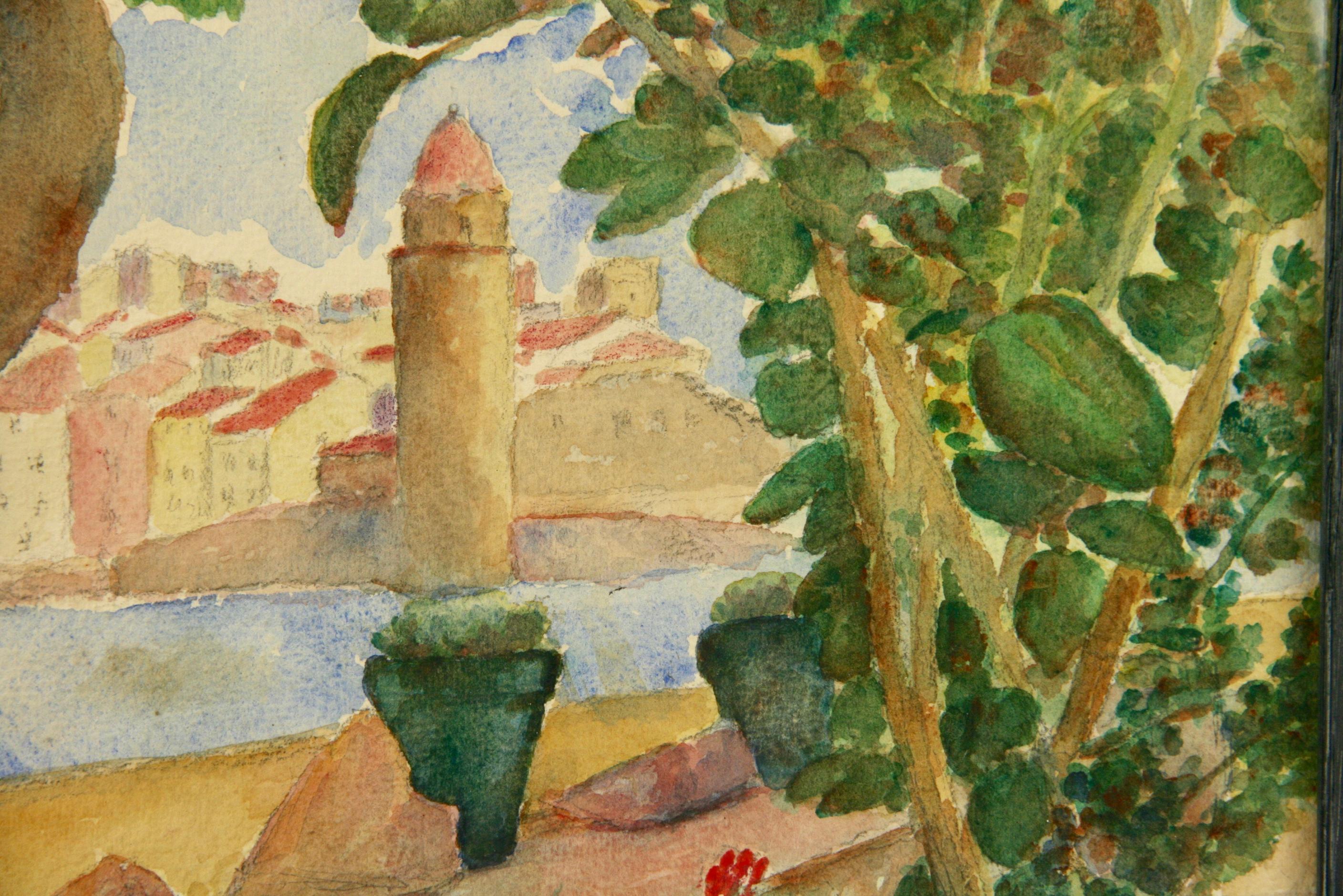 Mediterranean Landscape Watercolor - Art by Bucci