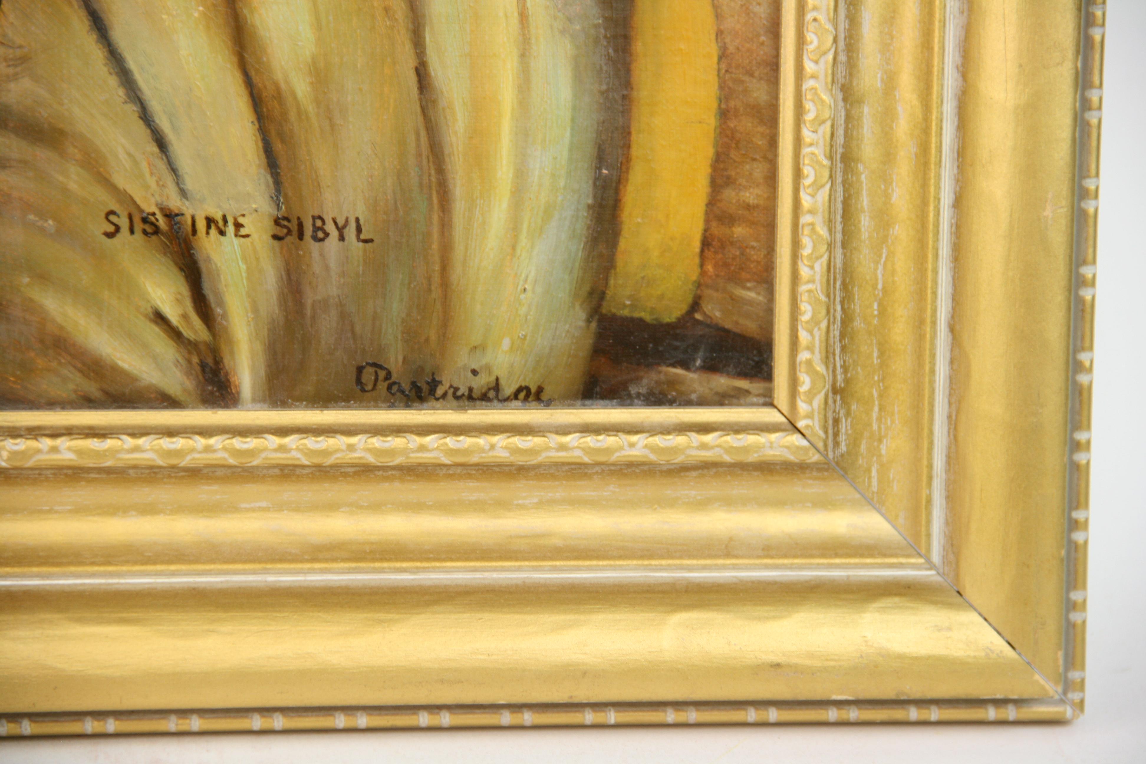 5-3496 oil on board displayed in a gilt -wood frame, signed by Portidne lower right.
Image size 18 H x 14 W