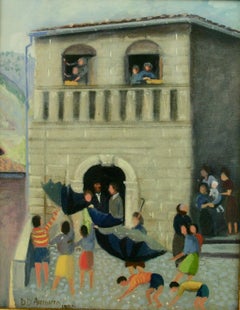 Italian Village Painting