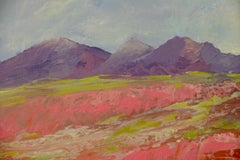 Pink Field Landscape  Abstract Painting