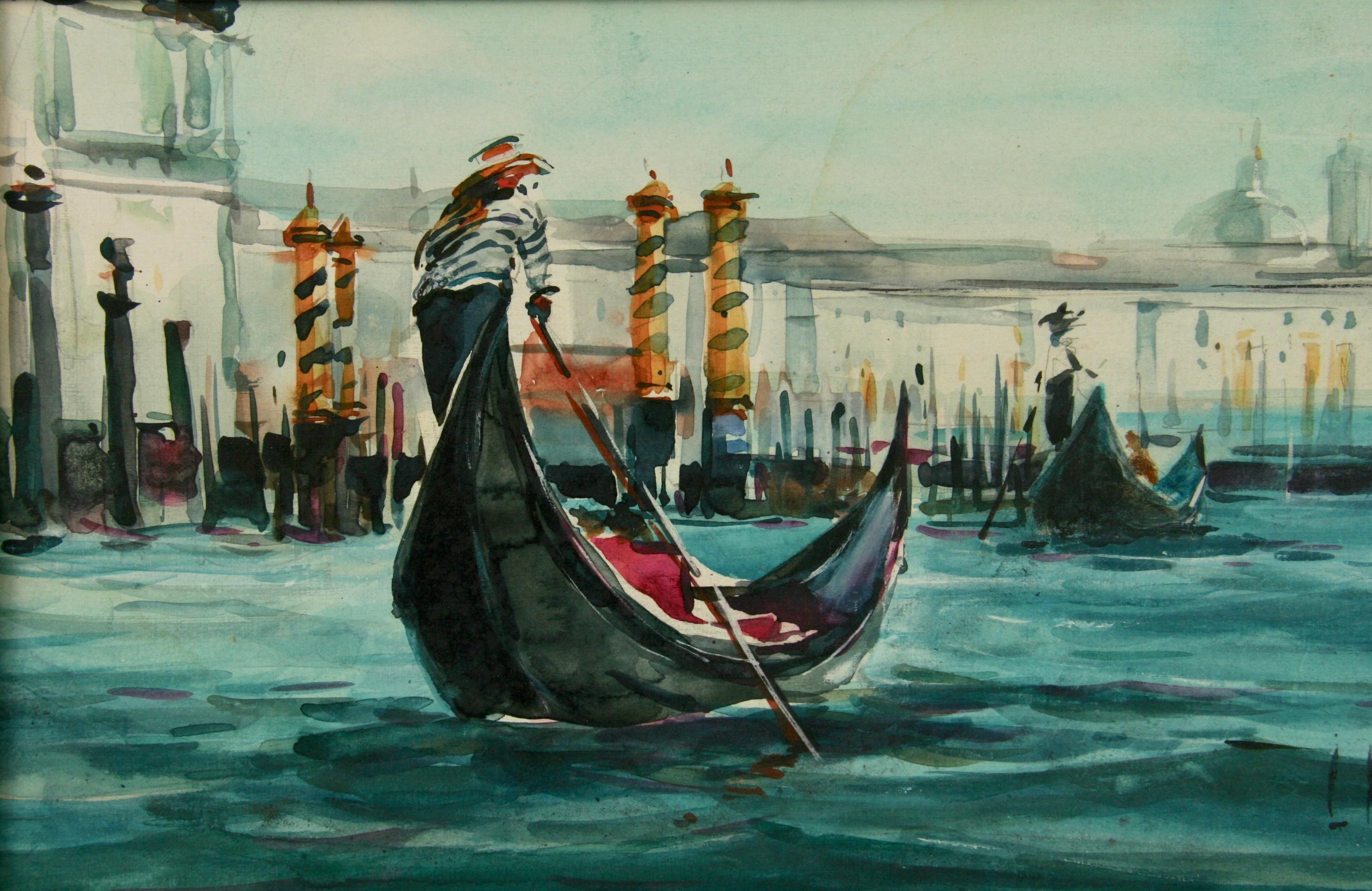Canal Grande Venice Figurative Marine  Landscape - Painting by Matssor