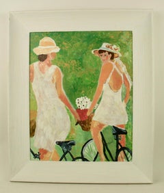  Summer in the Hamptons Female  Figurative Landscape  Painting