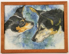 Vintage     Dog Animal  Painting