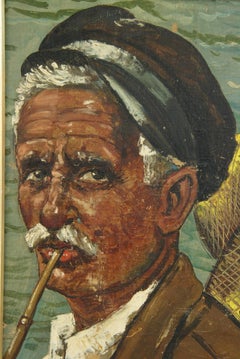 Italian Sea Captain Figurative Painting Circa 1920