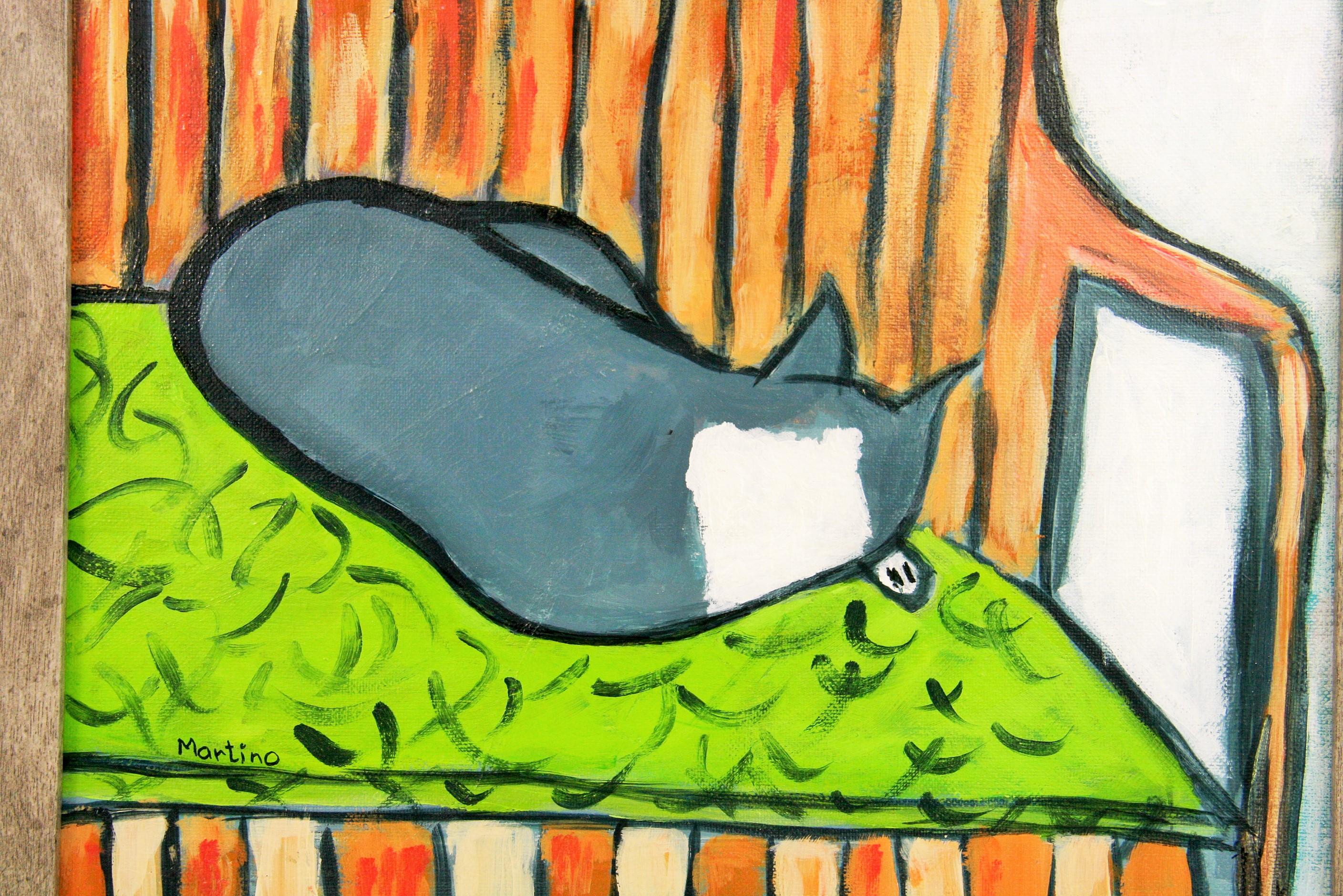 Cat Nap Animal Painting For Sale 2