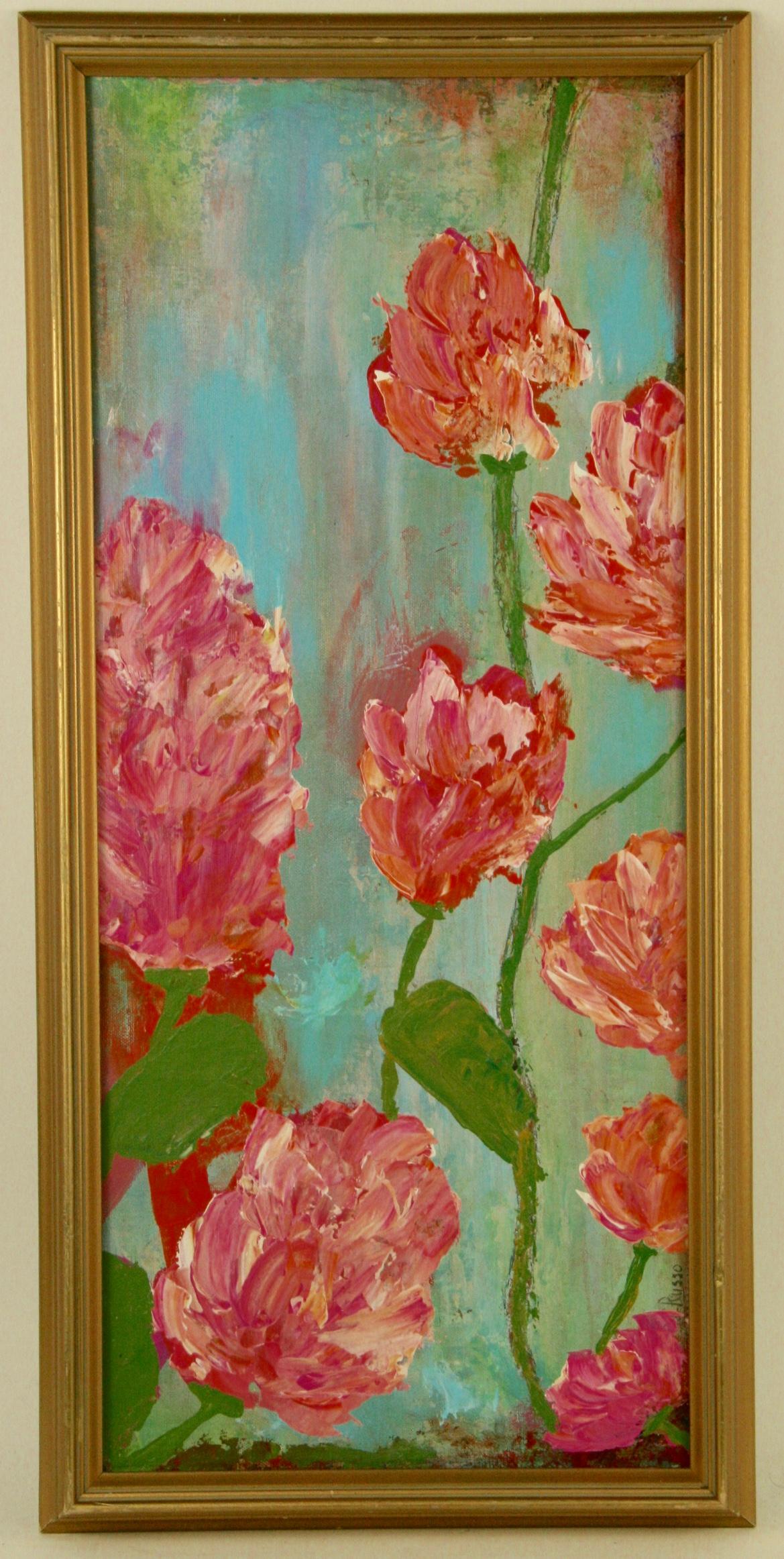 A.Merini Still-Life Painting - Impressionist Tropical Flowers
