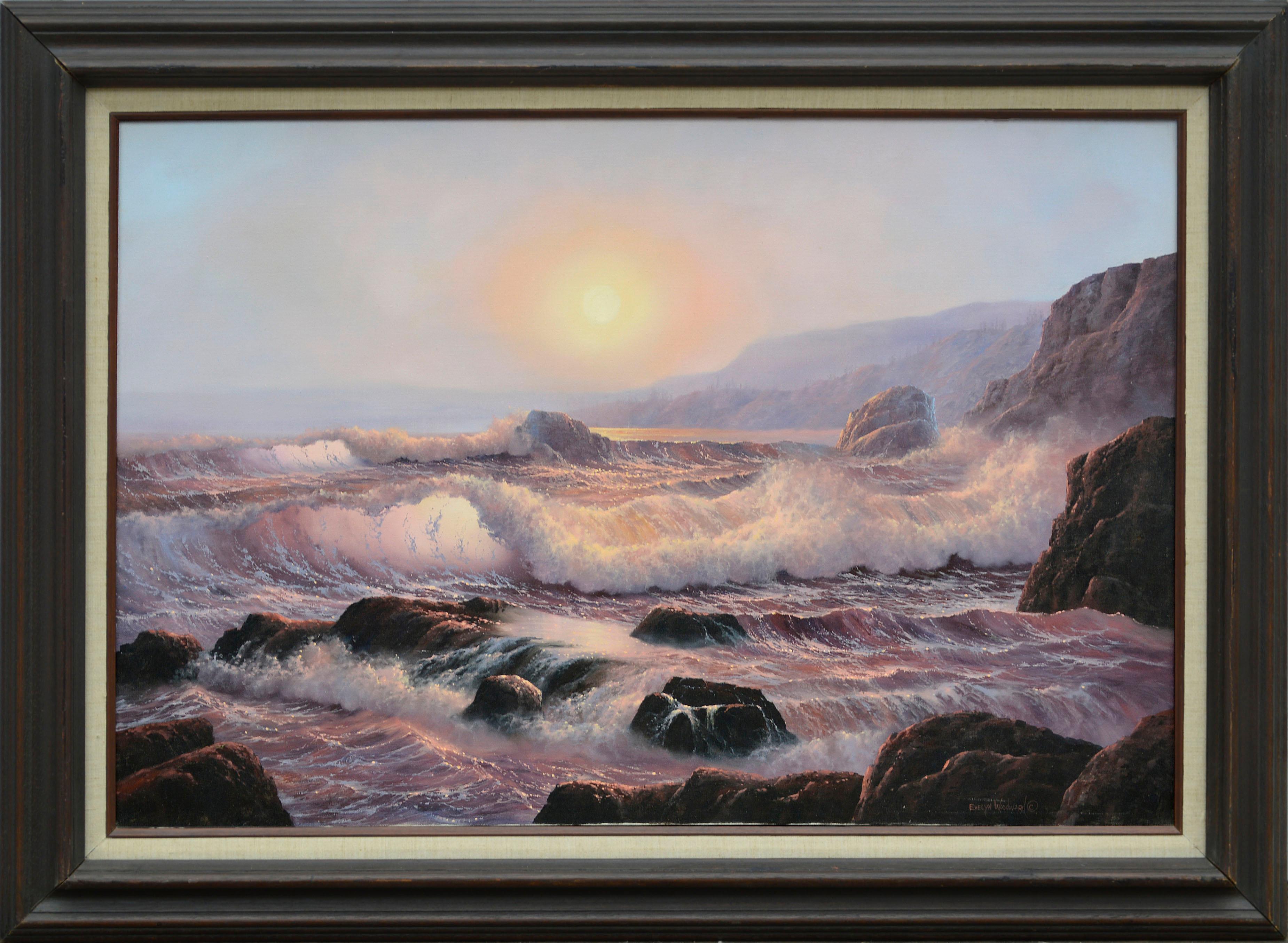 Evelyn Woodward Landscape Painting - Pacific Ocean Sunset Seascape