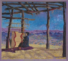 "La tejedora" - Paisaje figurativo navajo a gran escala