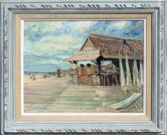 Vintage Laguna Beach Lunch Hut - Figurative Landscape 