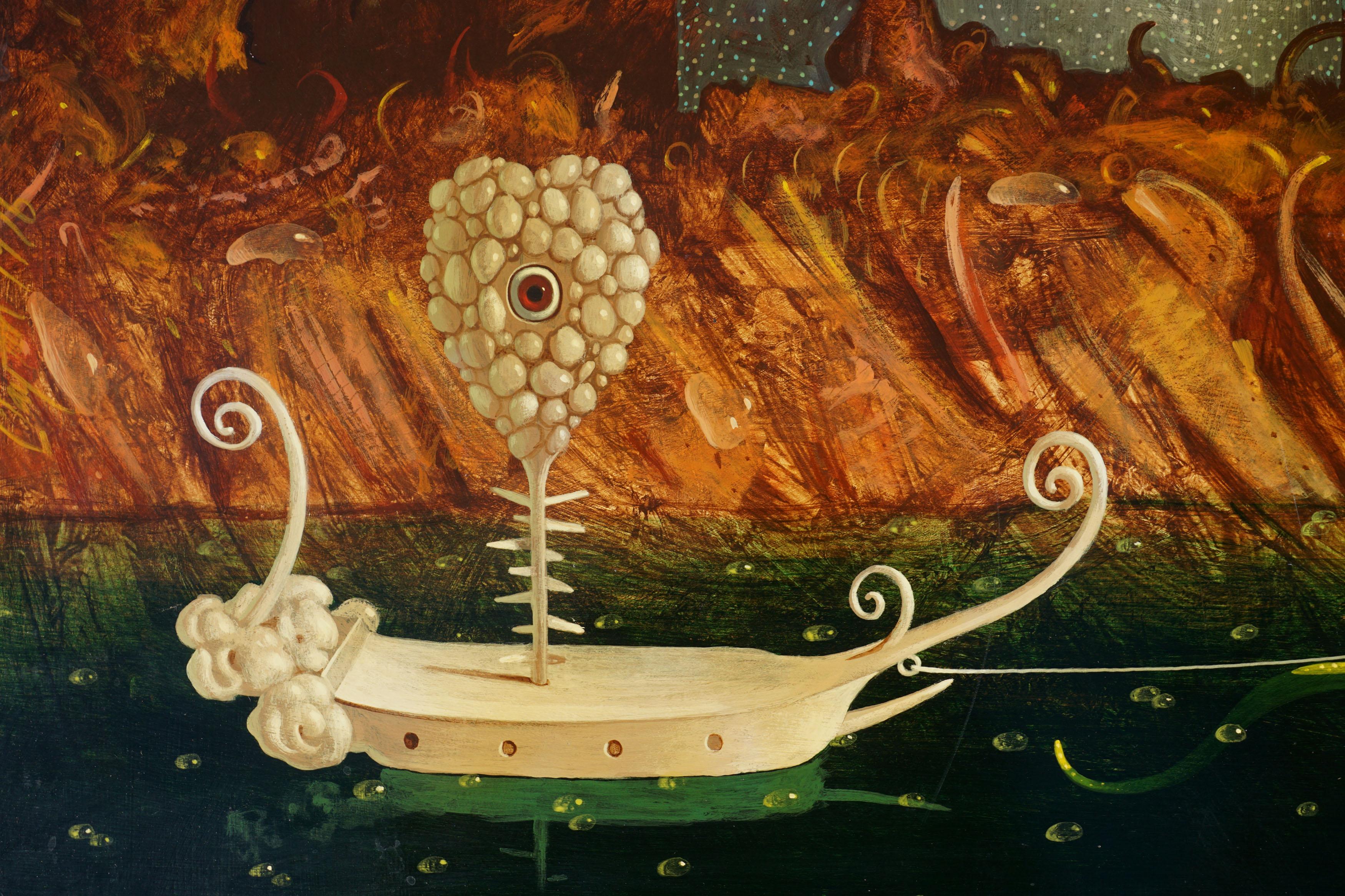 By The River - Surrealist Painting by Clayton Anderson