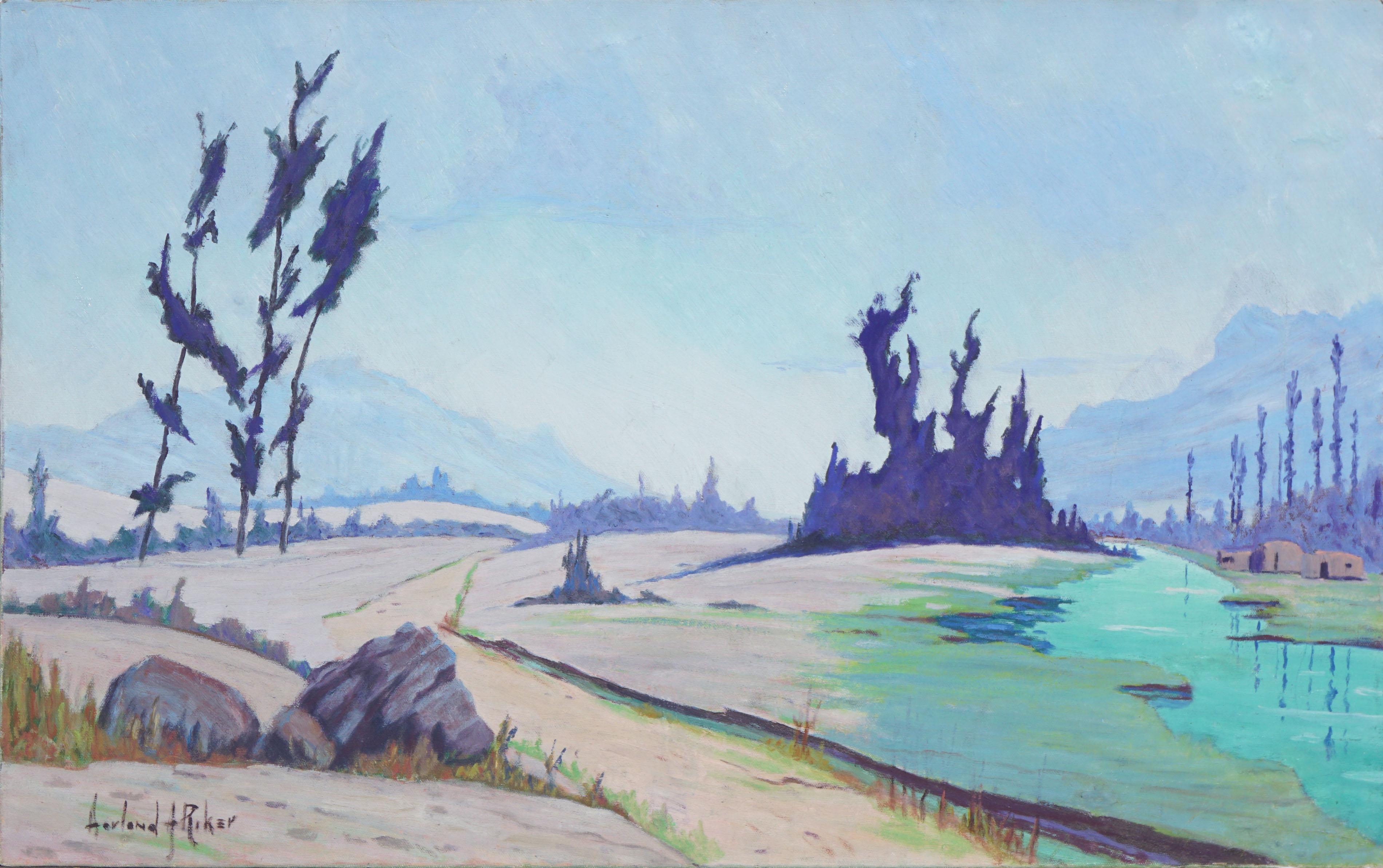 Harland A. Riker Landscape Painting - Mid Century California Landscape