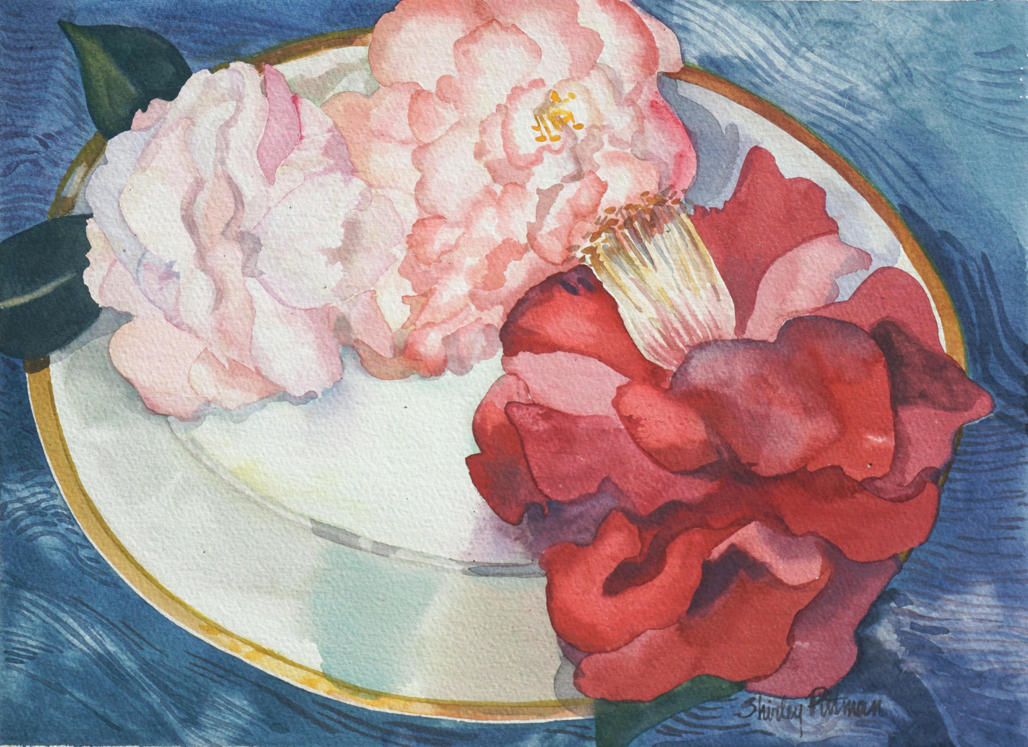 Shirley Putman Still-Life Painting - Camellias Still Life