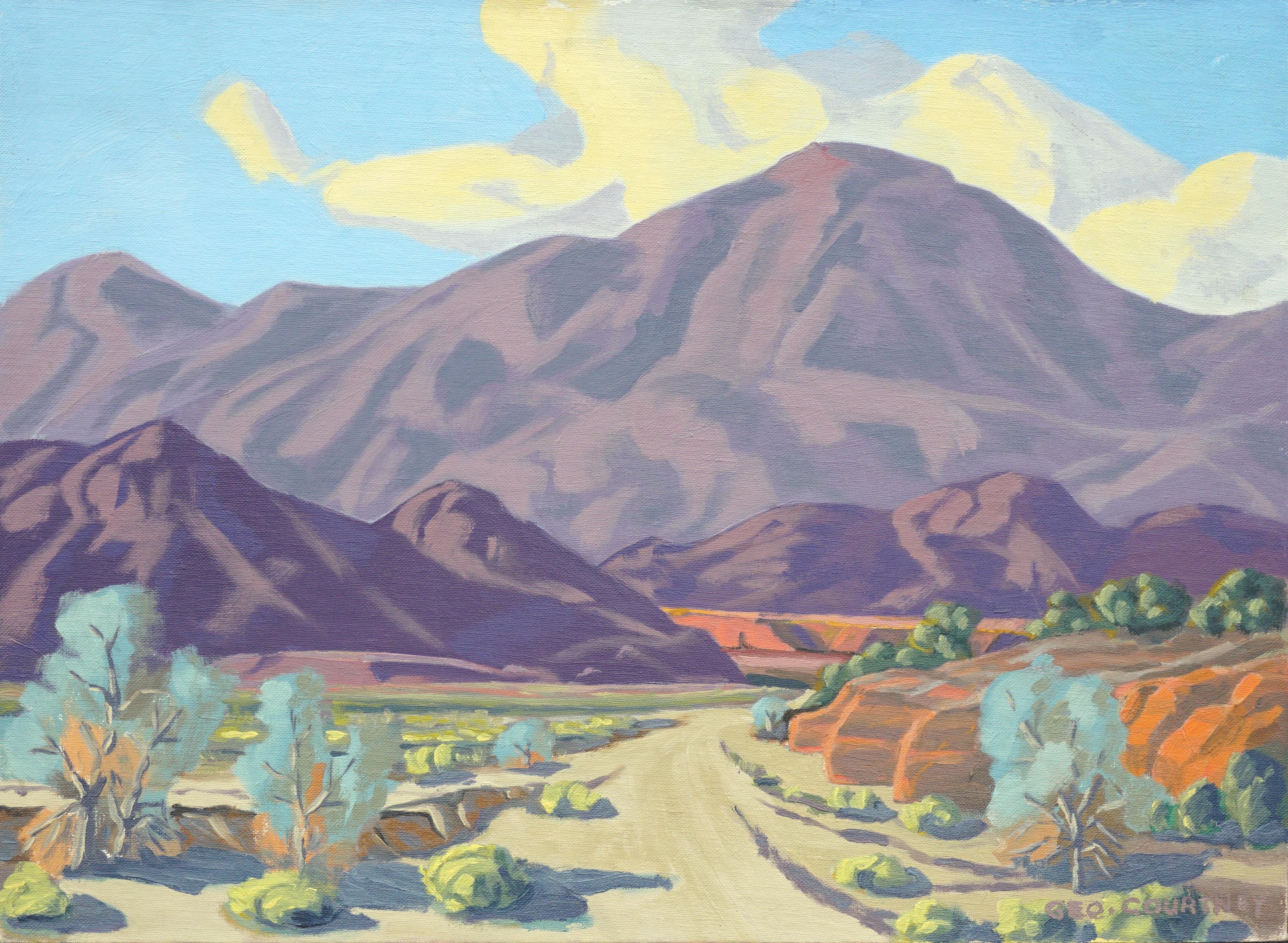 George W. Courtney Landscape Painting - Desert Dry Lake Landscape