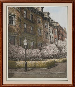 Vintage "Magnolia" - Beacon Hill, Boston Landscape 