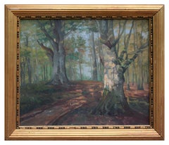 1920s California School Landscape -- Path Through The Oak Grove