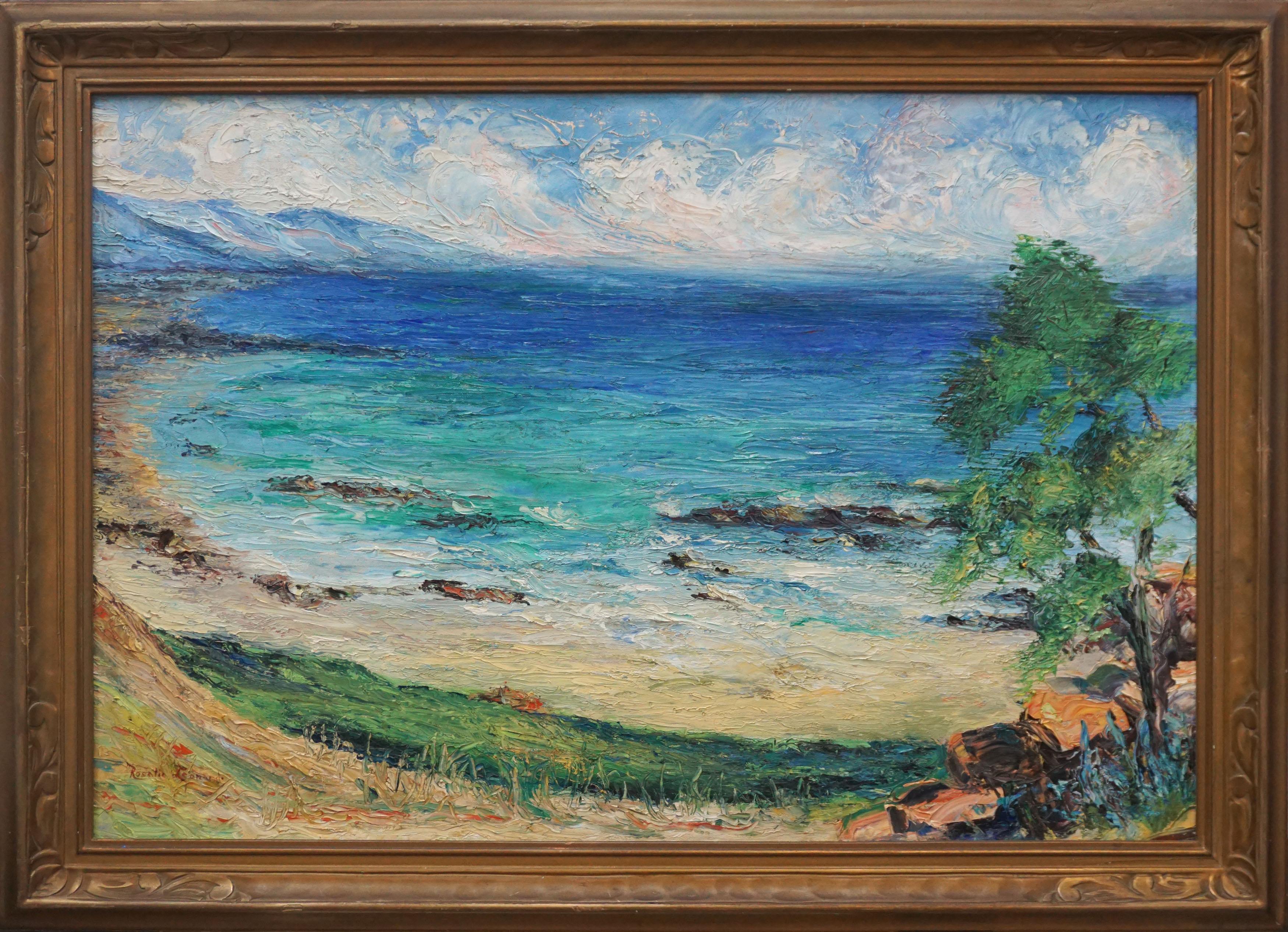 Rosalie Leonard Landscape Painting - Malibu Coastline Landscape 1950's