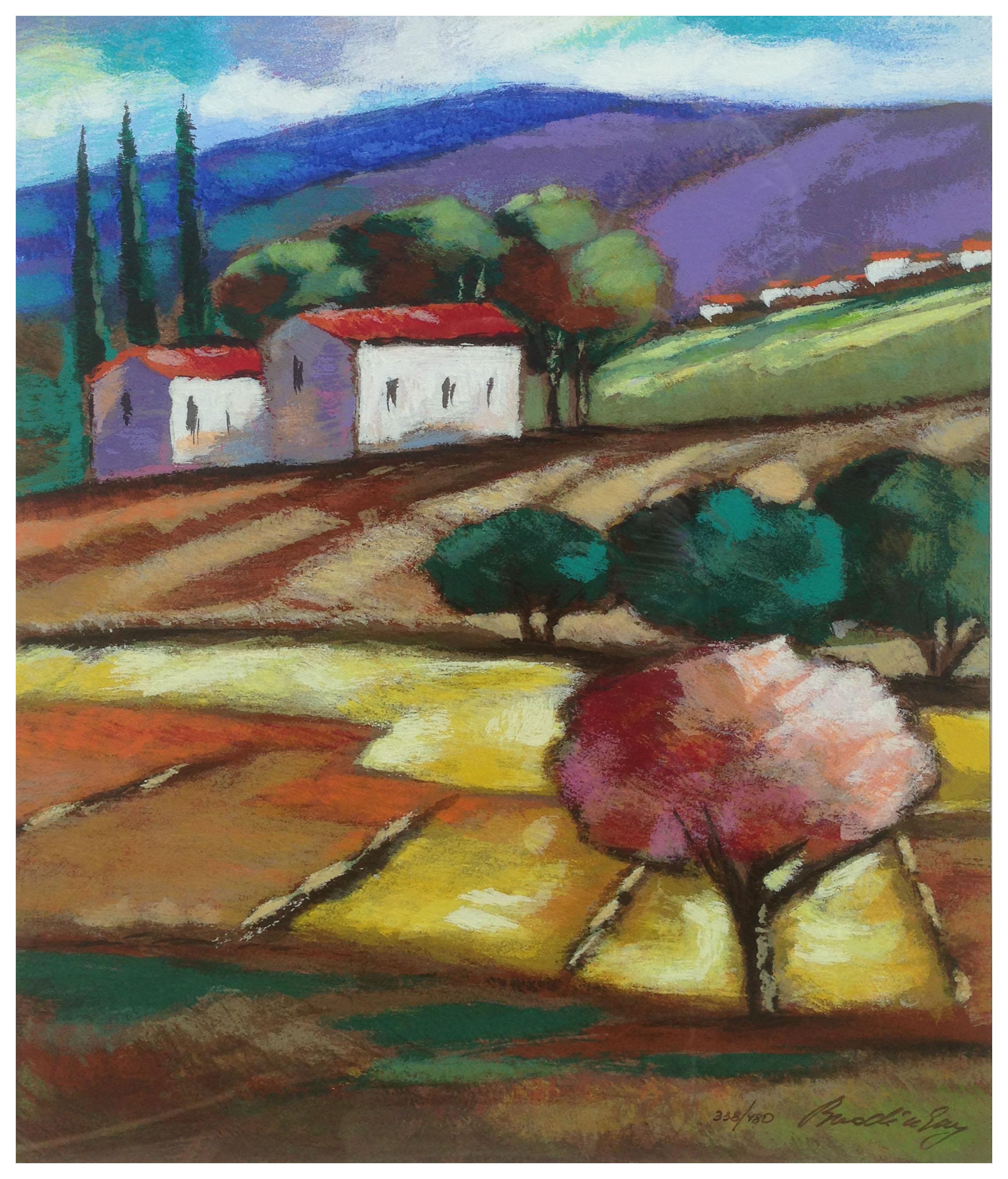 Fauvist Tuscan Landscape - Print by Slava Brodinsky