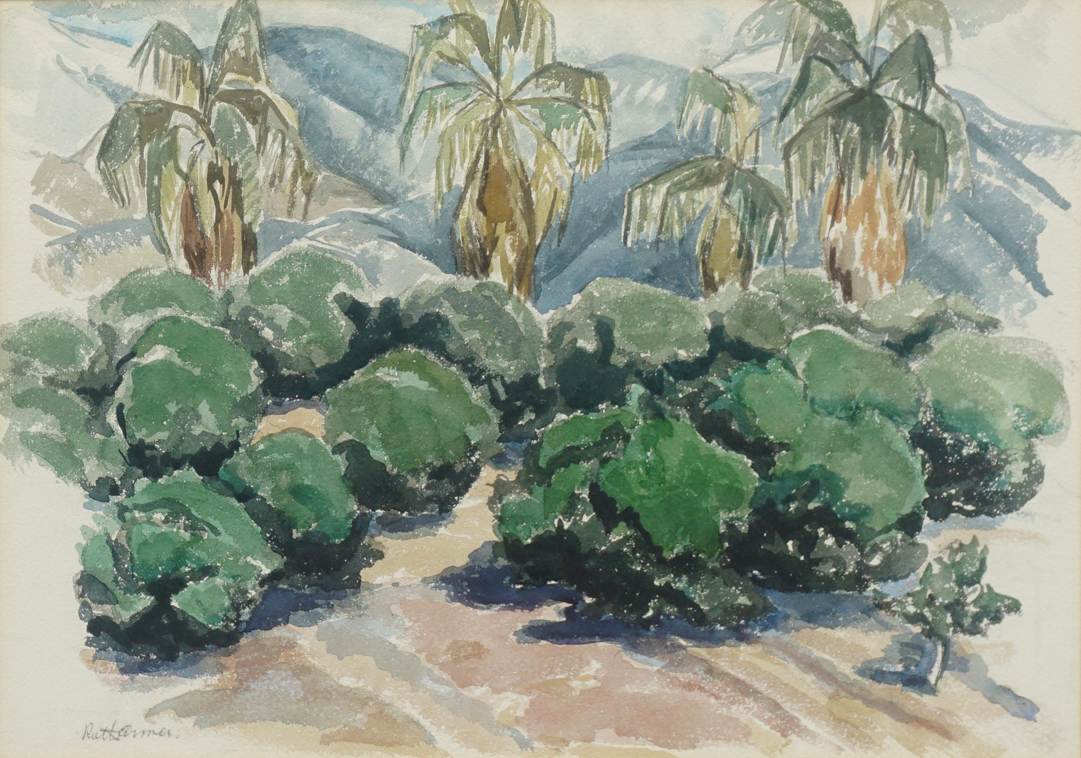 Mid Century Palm Springs Landscape - Painting by Ruth Armer