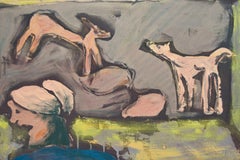 Conversation au théâtre - Figuratif abstrait expressionniste