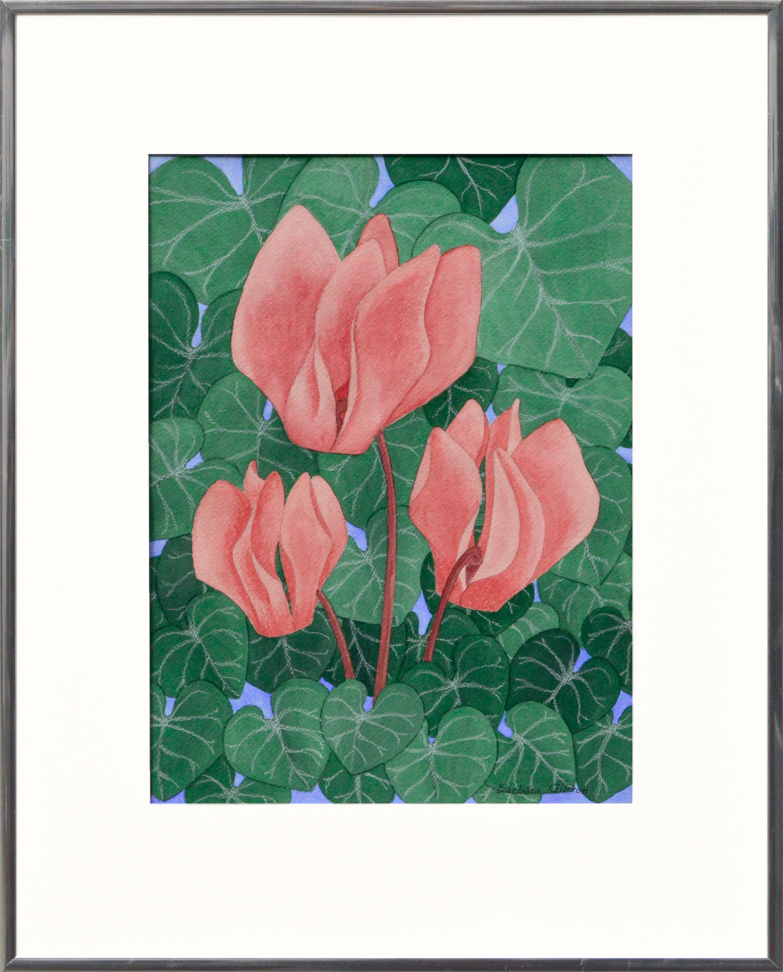 Cyclamen corail vintage