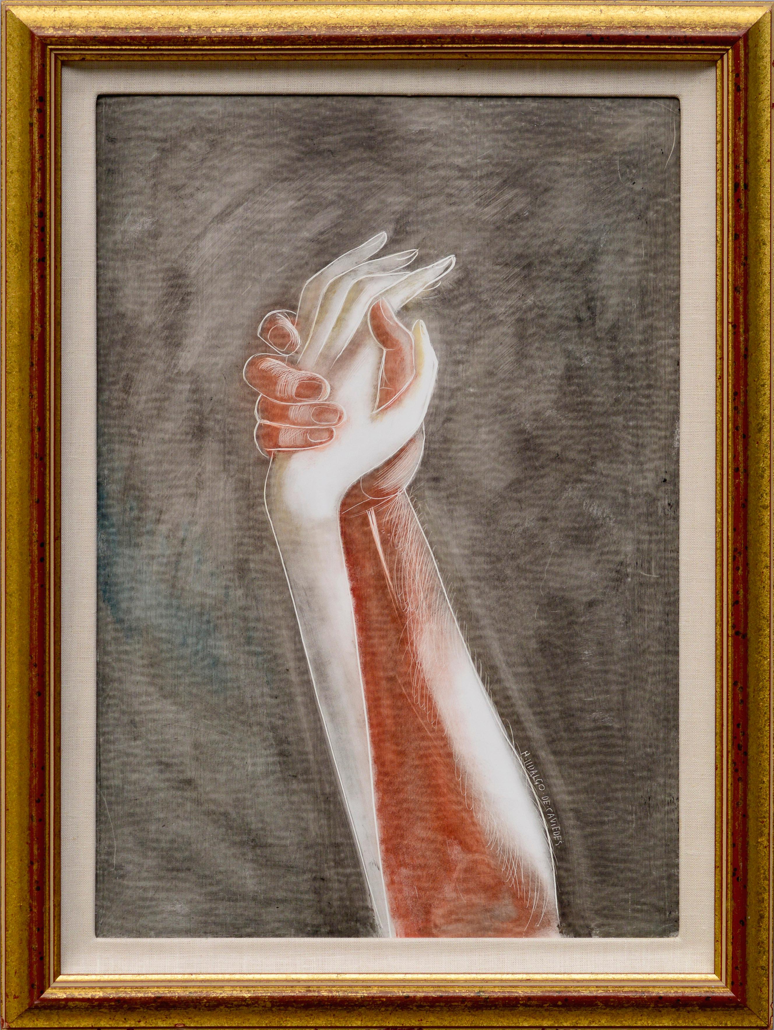 Hipólito Hidalgo de Caviedes Figurative Painting - Two Intertwined Hands