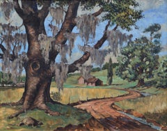 Bauernhof-Landschaft aus der Mitte des Jahrhunderts