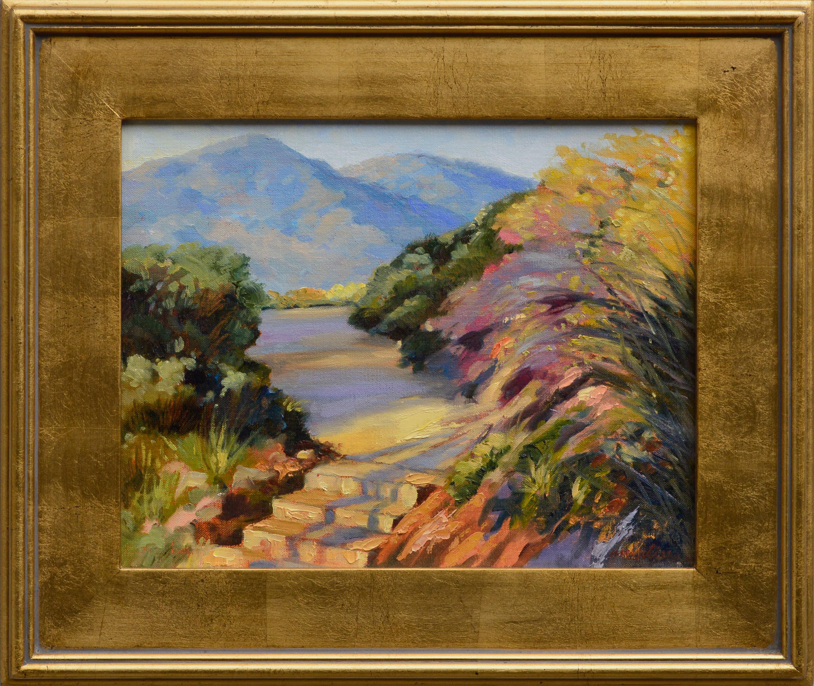 Maralyn Miller Landscape Painting - Mt Tamalpais and Bon Tempe Lake California Landscape