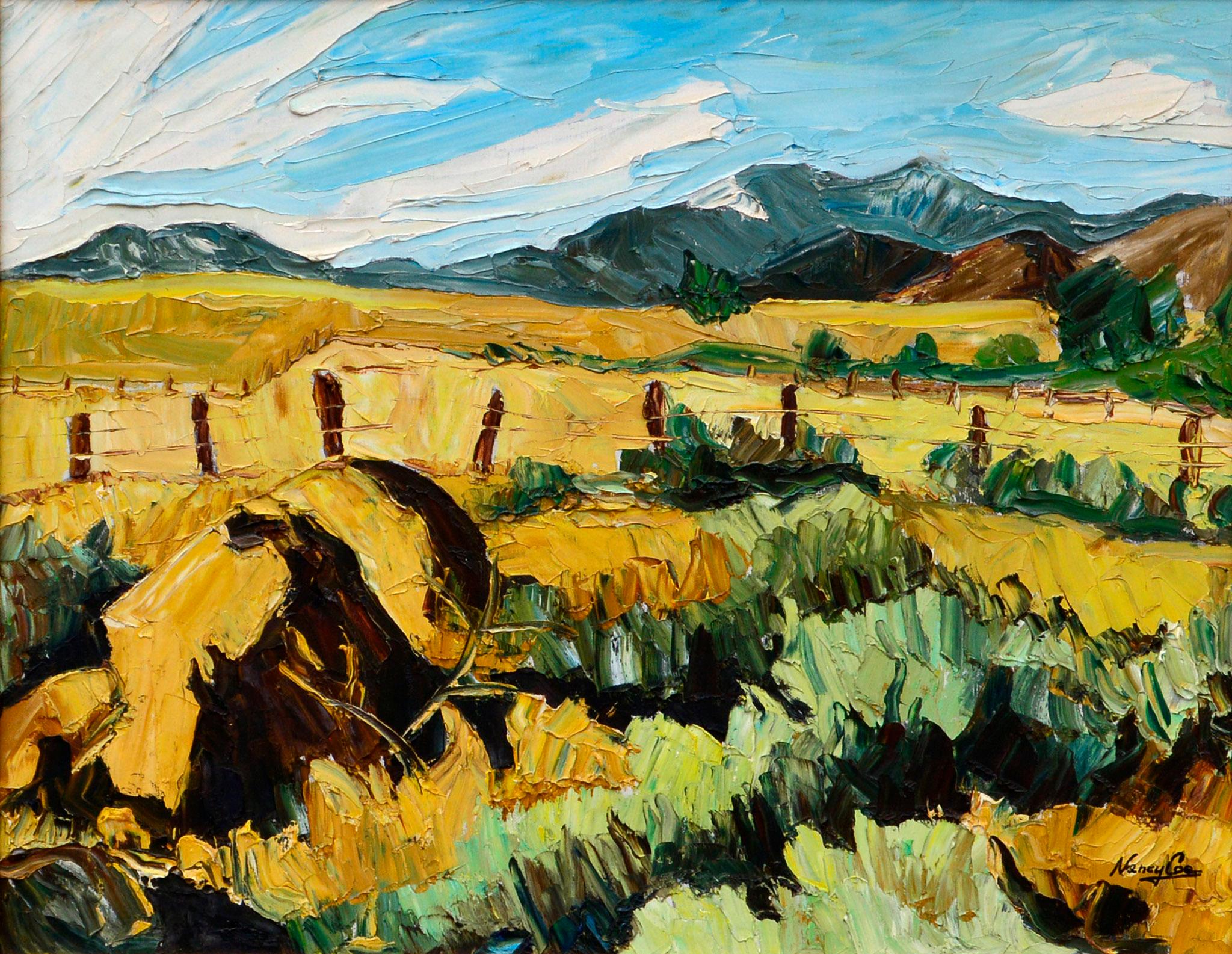 Paesaggio di metà secolo di Mt. Rose - Painting di Nancy Coe