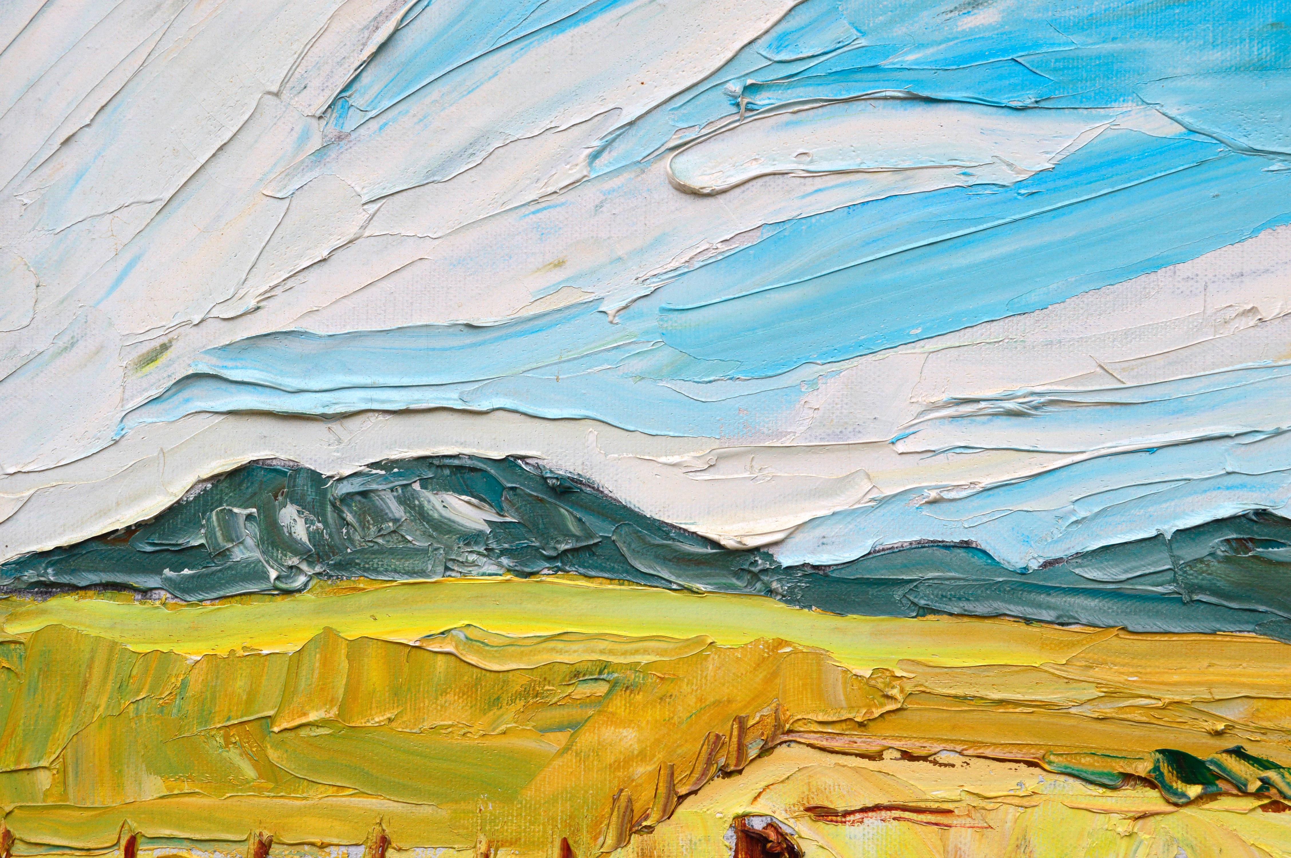 Paesaggio di metà secolo di Mt. Rose - Painting Impressionismo americano di Nancy Coe