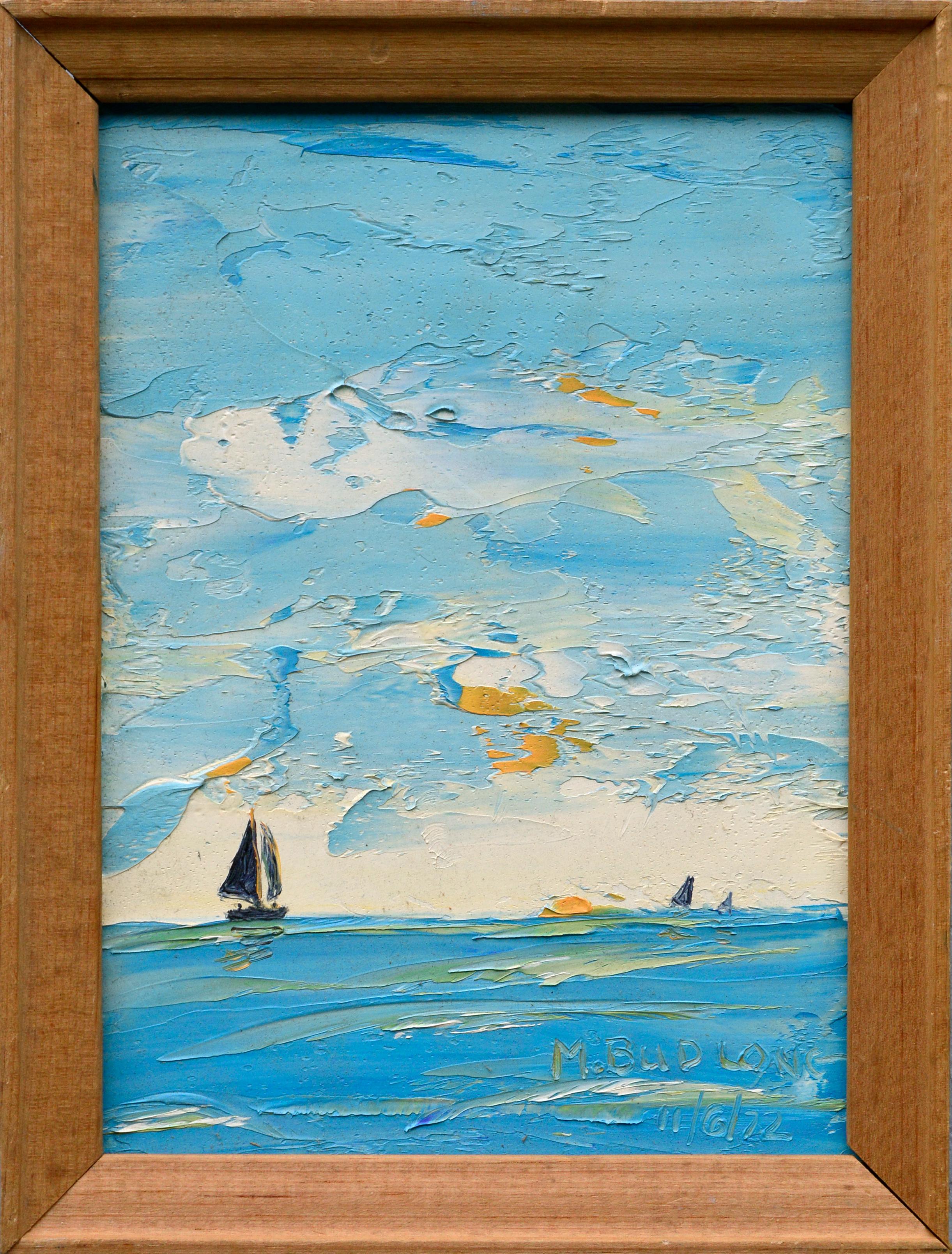 M Budlong Landscape Painting - Sailboats on the Horizon Landscape