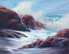 Waves Crashing on the Cliffs Seascape