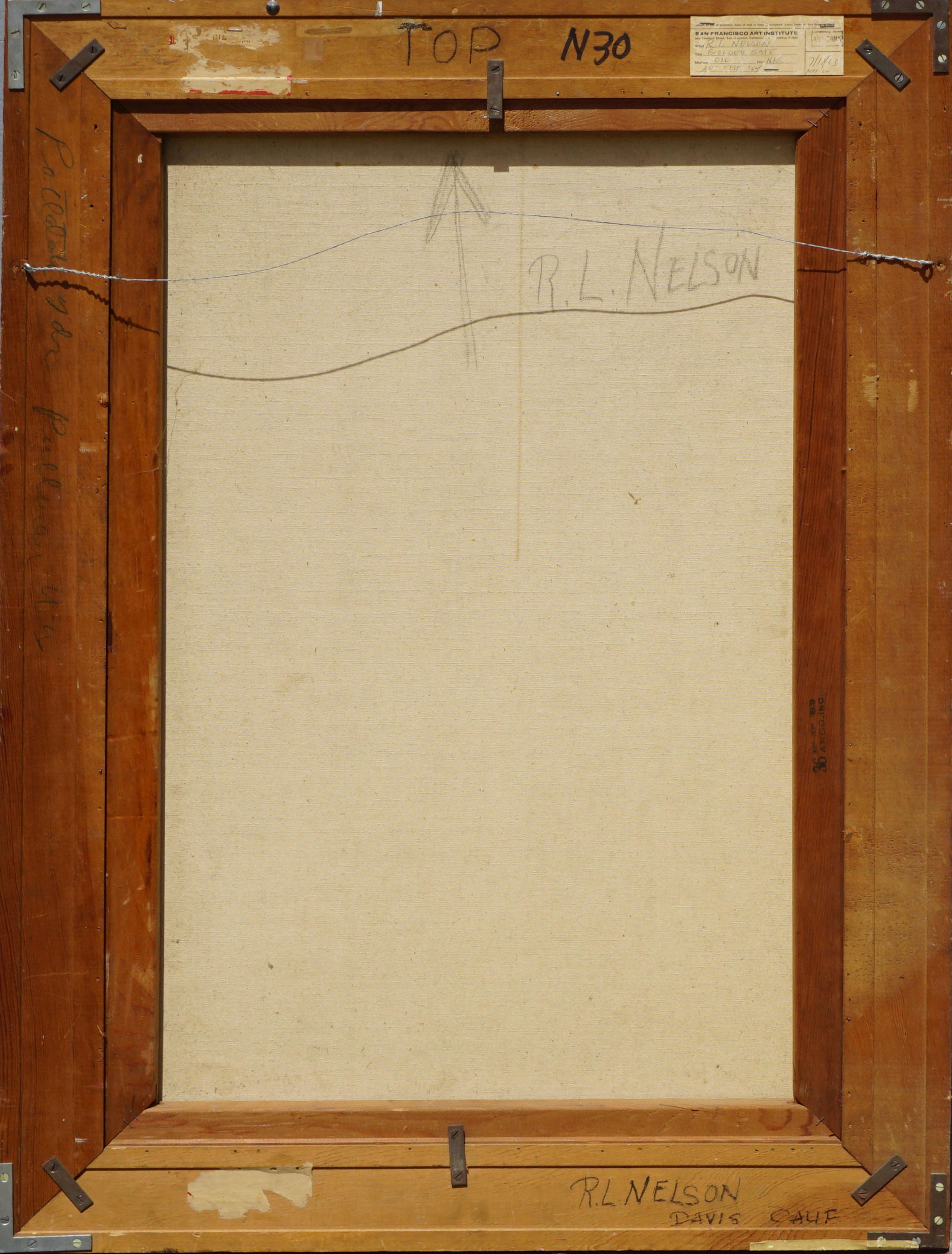 Mid Century Golden Gate Abstract - Abstract Expressionist Painting by Richard L. Nelson