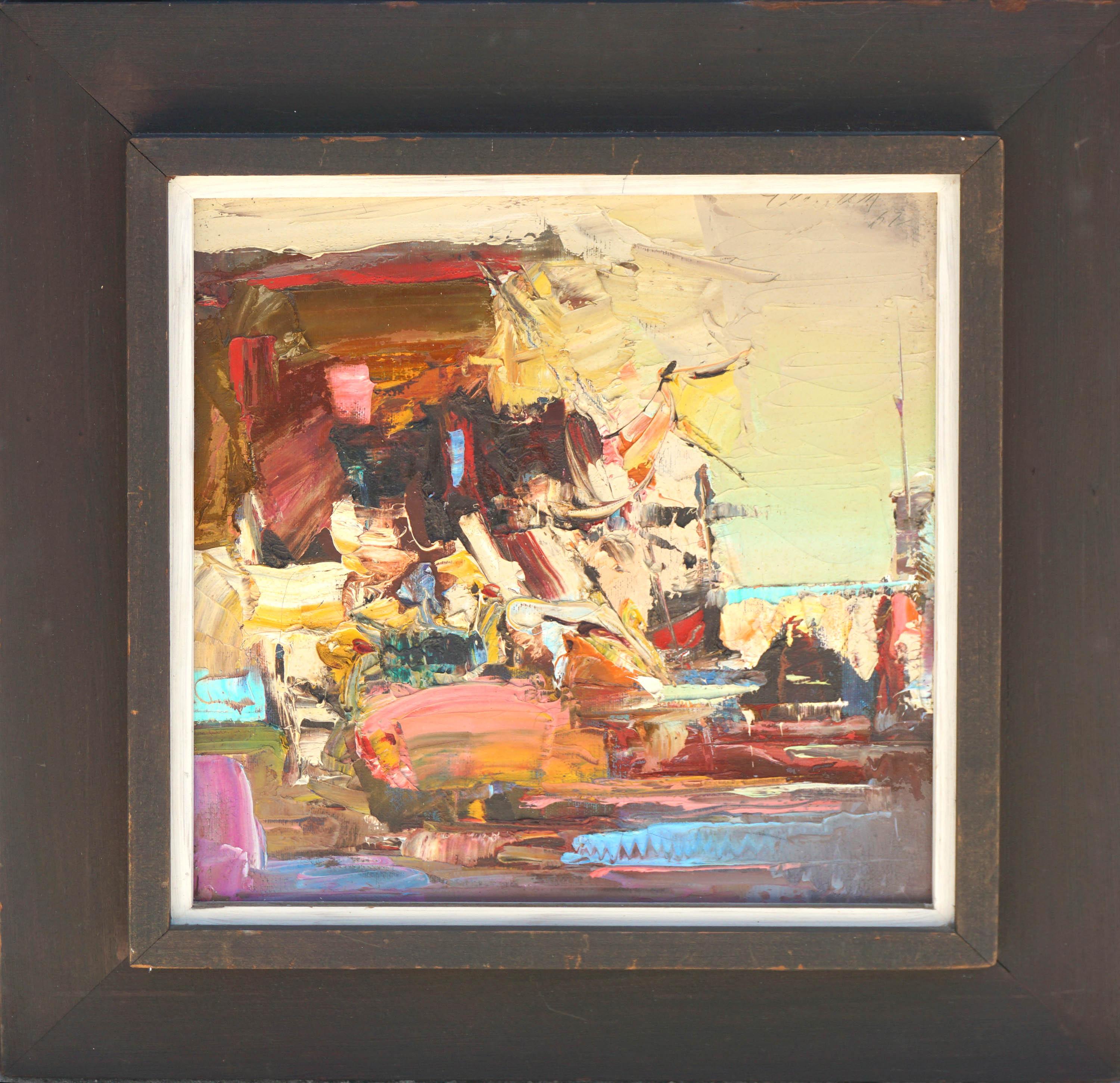 Don Clausen Abstract Painting - Mid Century Abstract Expressionism Gloucester Docks