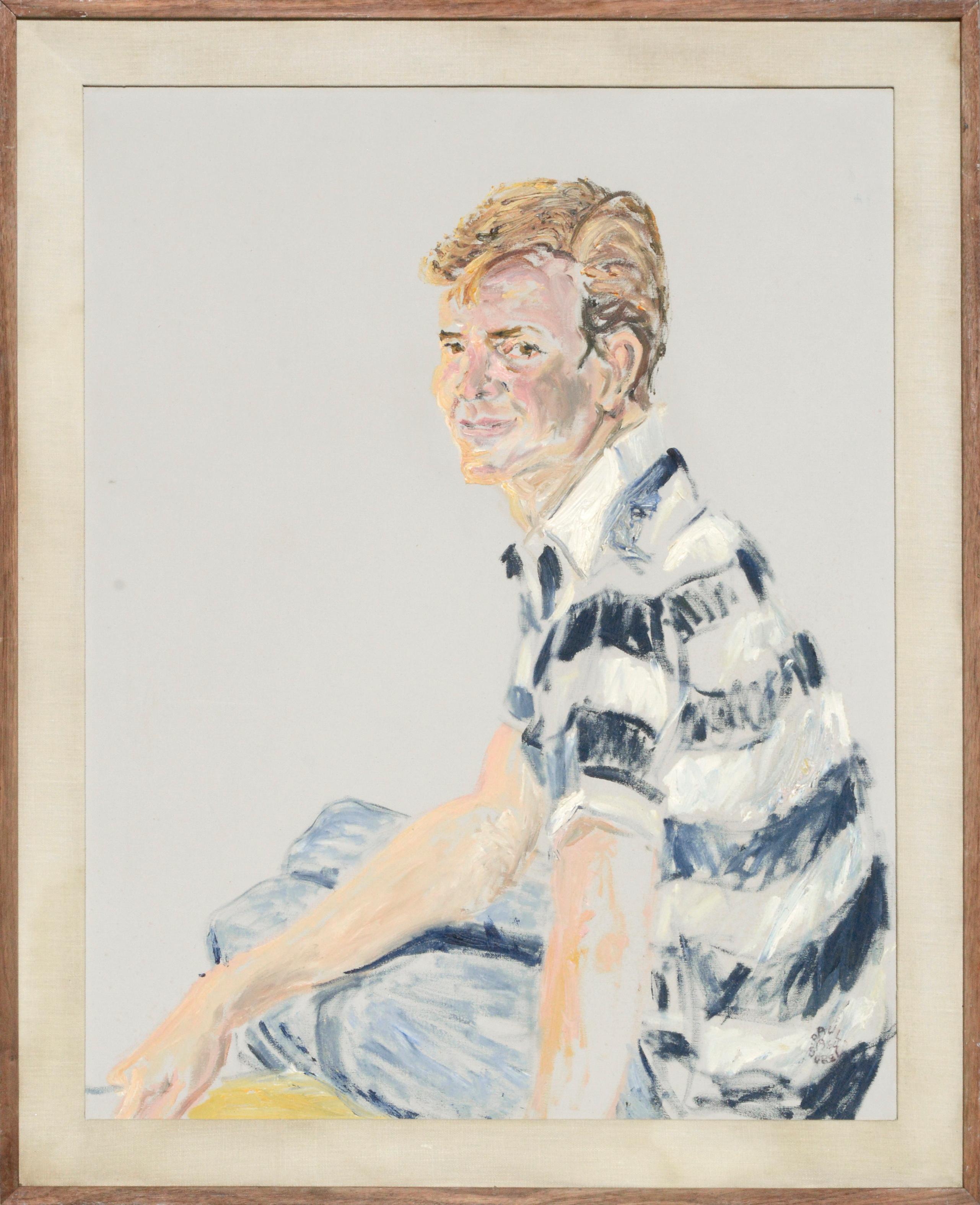 Portrait of a Young Man in Striped Shirt