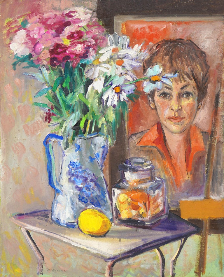 Marjorie Hyman Portrait of the artist and Still Life Marjorie Hyman