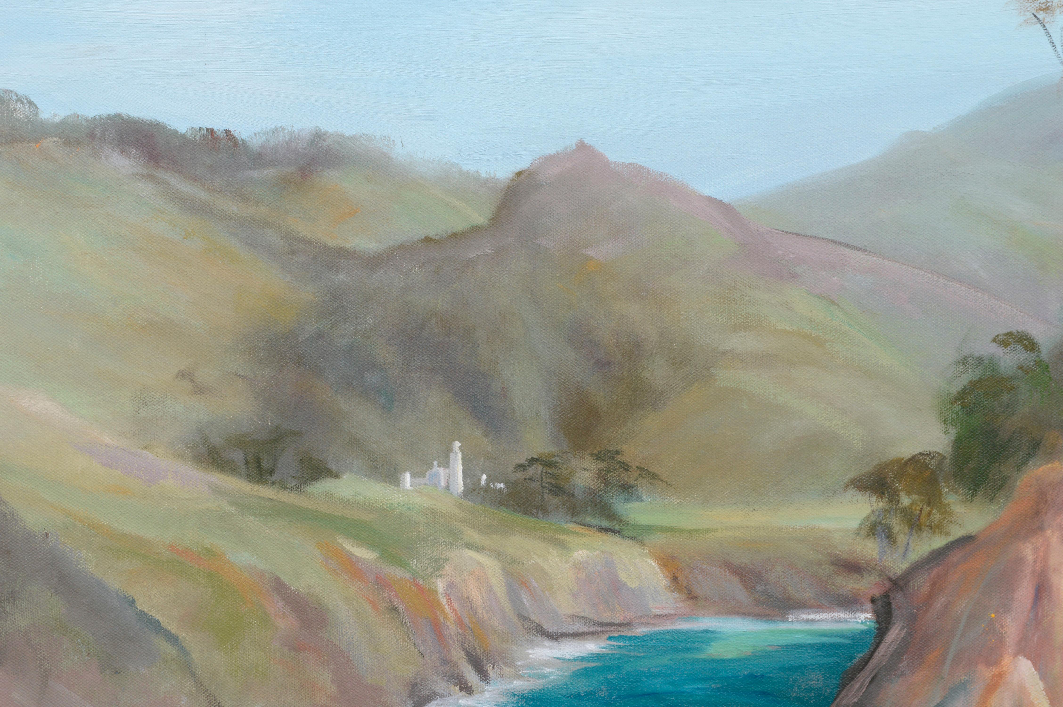 Carmel Mission from the Ocean - Painting by Kenneth Lucas