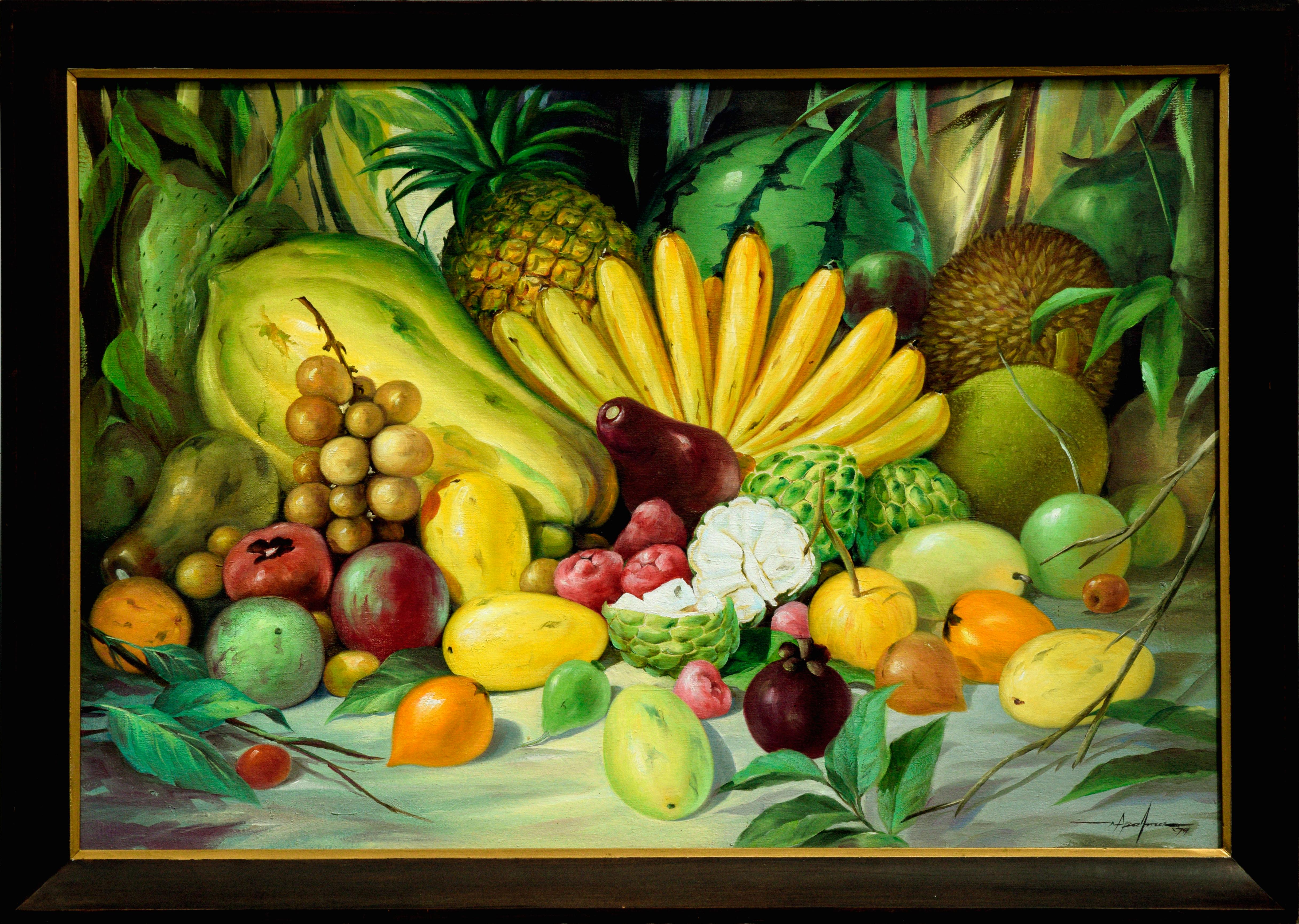 Still-Life Painting Manuel Fernando de Palma - Nature morte aux fruits tropicaux